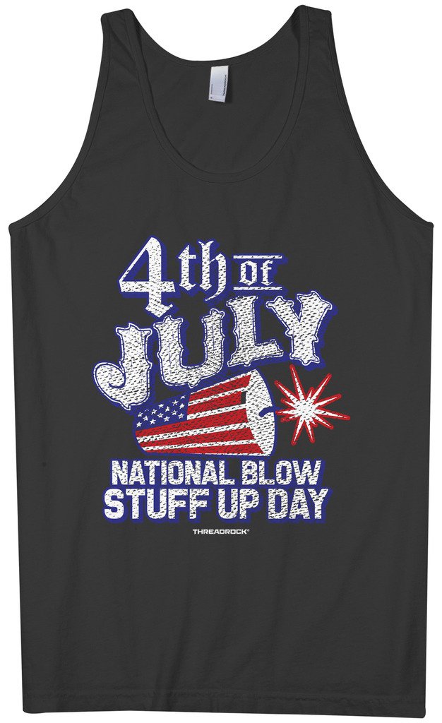 Threadrock Men's Patriotic 4th of July American Flag Tank Top - Comfortable Cotton Sleeveless Shirt for Independence Day Celebrations, BBQ Parties & Summer Outfits