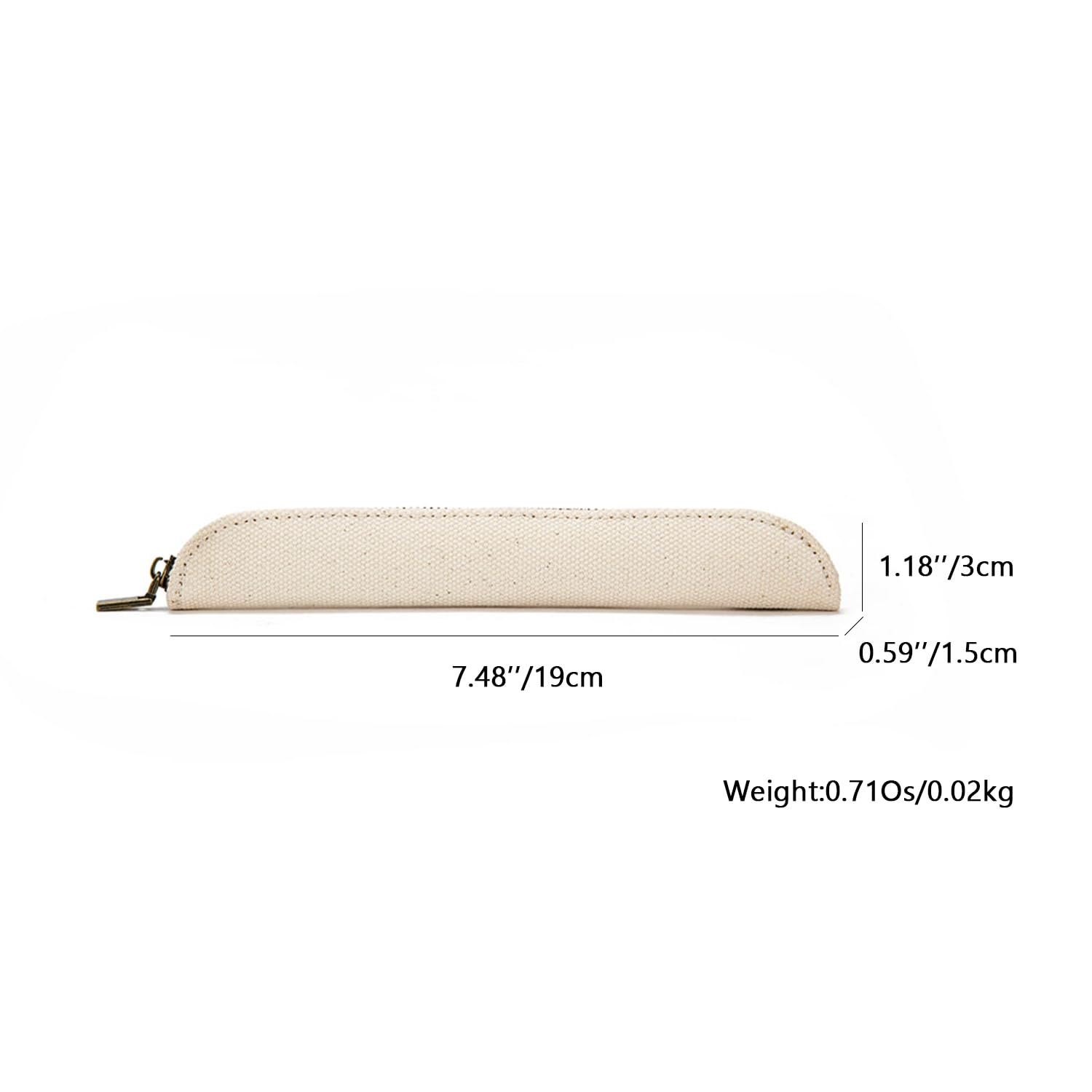 Simple Mini Canvas Pencil Case for Apple Pencil - Pure Color Makeup Pouch & Pen Organizer (Beige, Small) - Perfect for School, Office & Travel Accessories