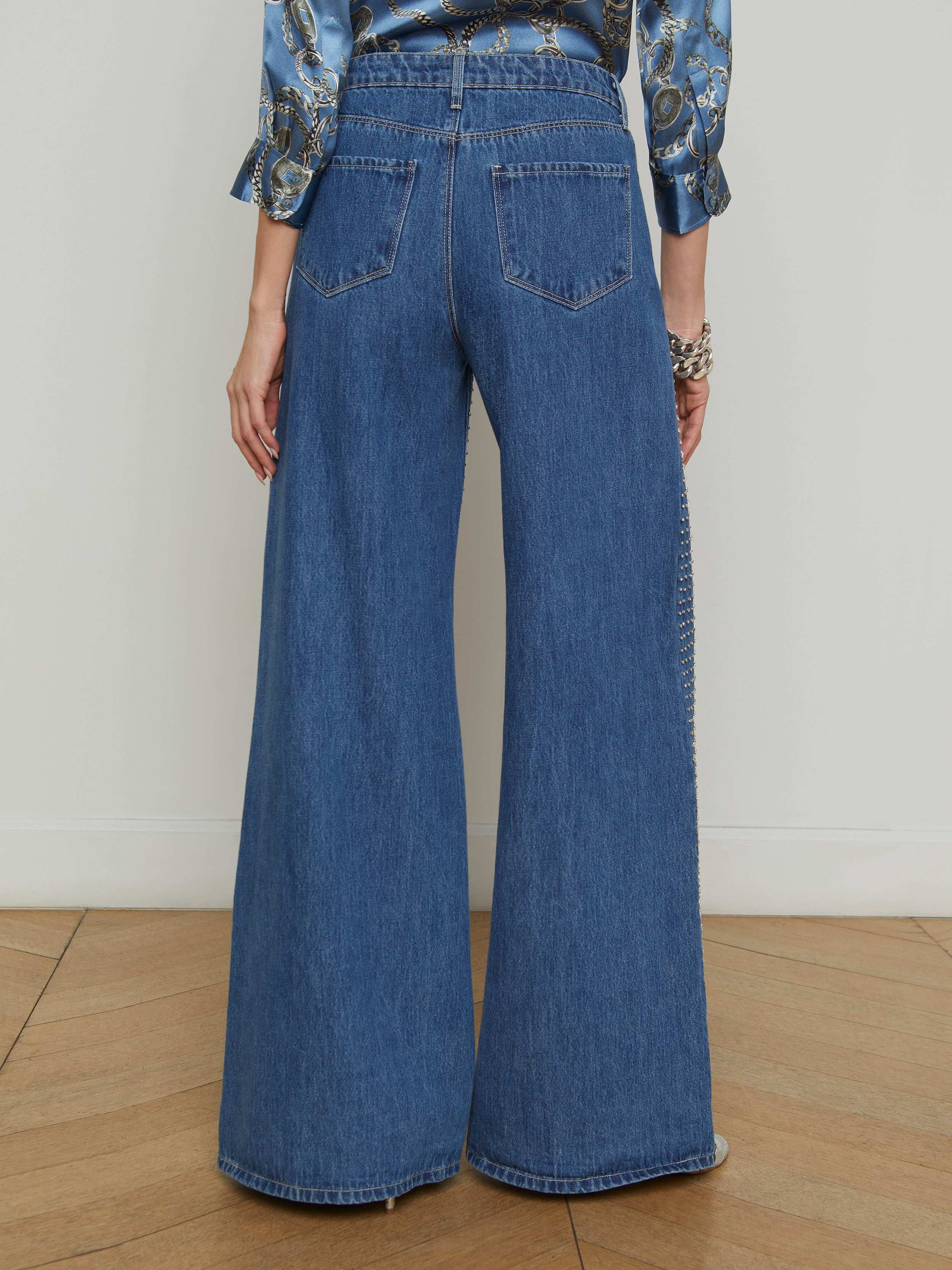 Quincy Crystal Embellished Jeans for Women - Stylish Rhinestone Decorated Denim Pants | Perfect for Parties, Night Out and Special Occasions