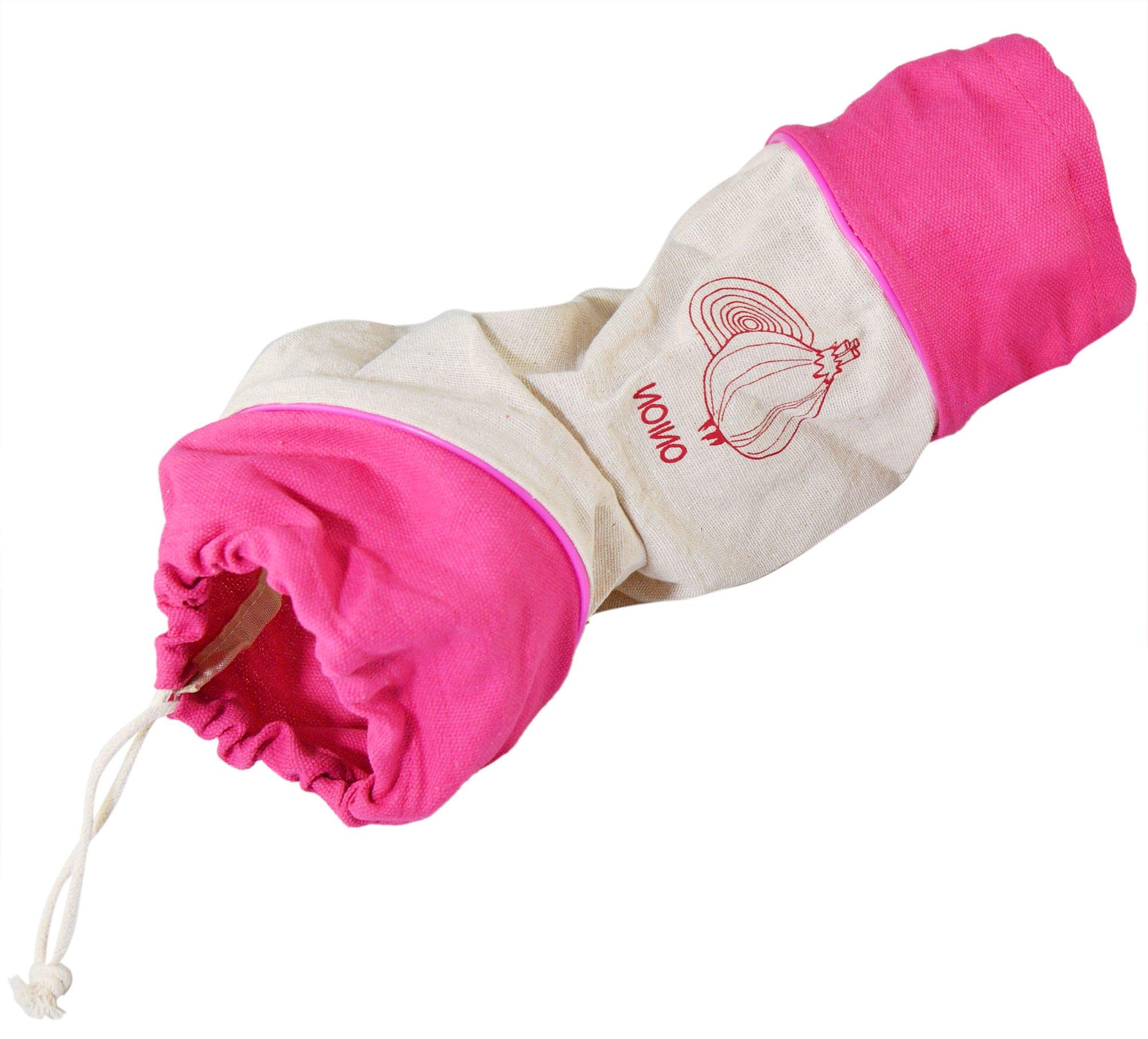 Home-X 12 Inch Cotton Hanging Storage Bag for Produce - Reusable Drawstring Vegetable Keeper for Onions, Potatoes & Fruits - Perfect for Kitchen, Pantry & Farmers Market Organization