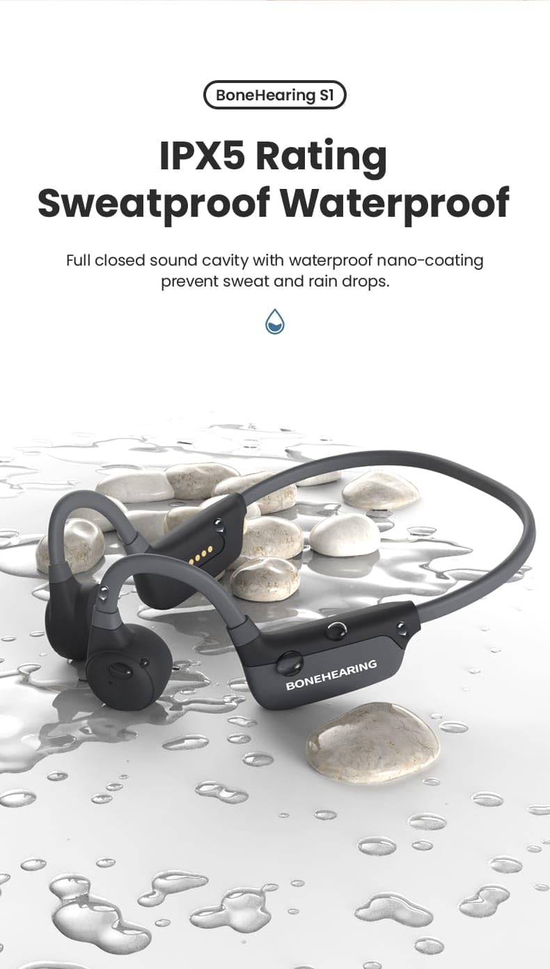 Military Grade Bone Conduction Headphones with Bluetooth 5.3 - Open Ear Wireless Headset for Hearing Amplification & Music - Perfect for Running, Cycling, Workouts & Outdoor Activities