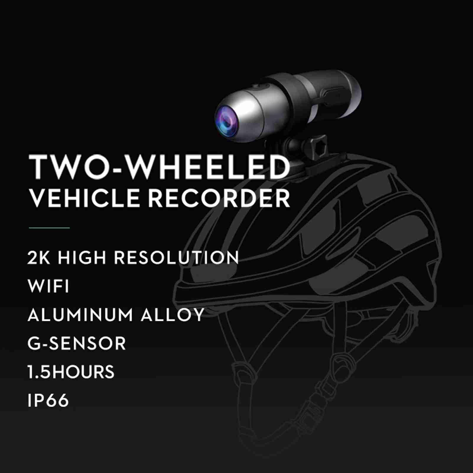 2K Dual Lens Motorcycle Helmet Camera with Loop Recording | for Riding Safety