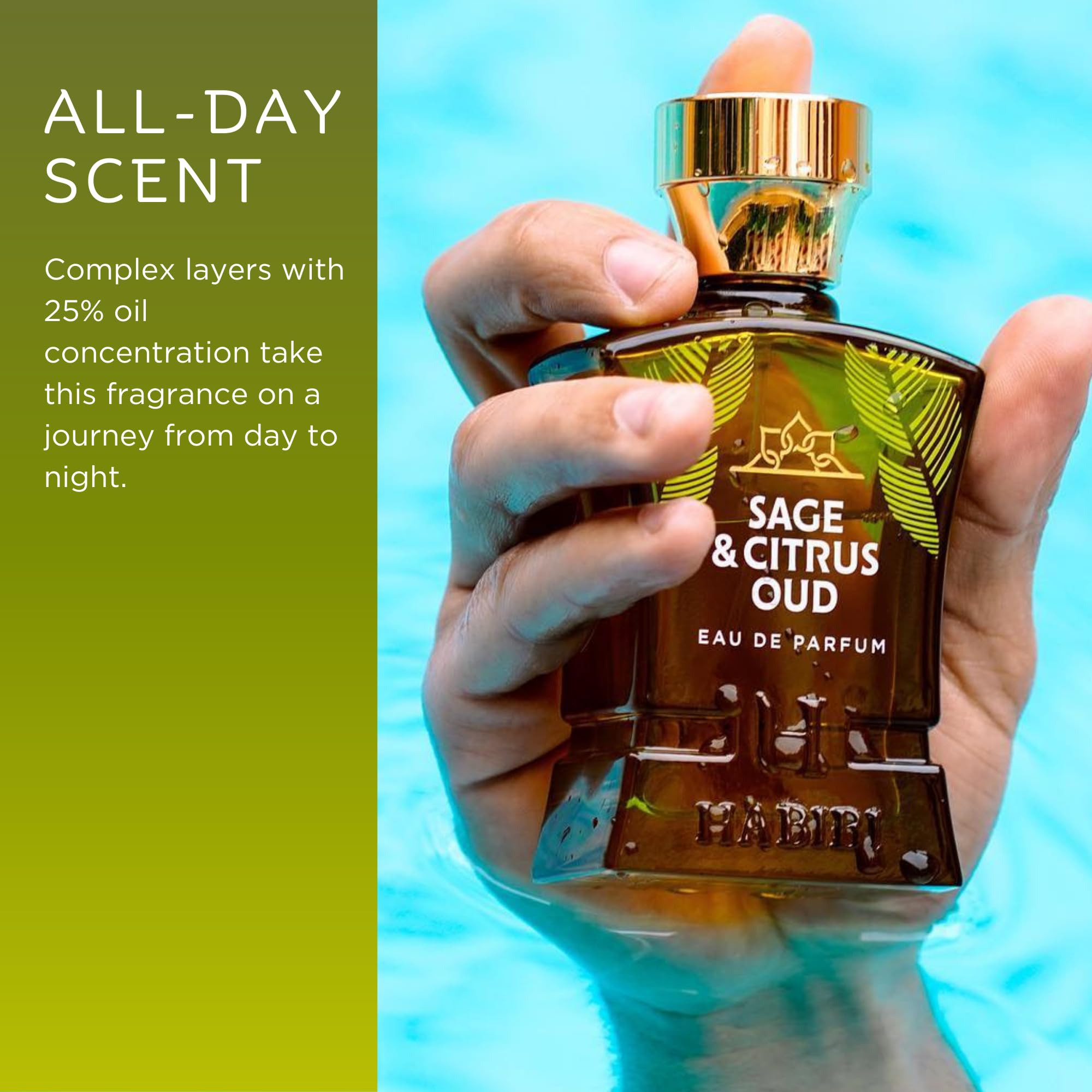Premium Sage & Citrus Oud Arabian Cologne for Men - Fresh Woody Citrus Perfume with Sage, Oud & Patchouli - Long Lasting Eau de Parfum with Exotic Notes - Perfect for Daily Wear, Office & Special Occasions