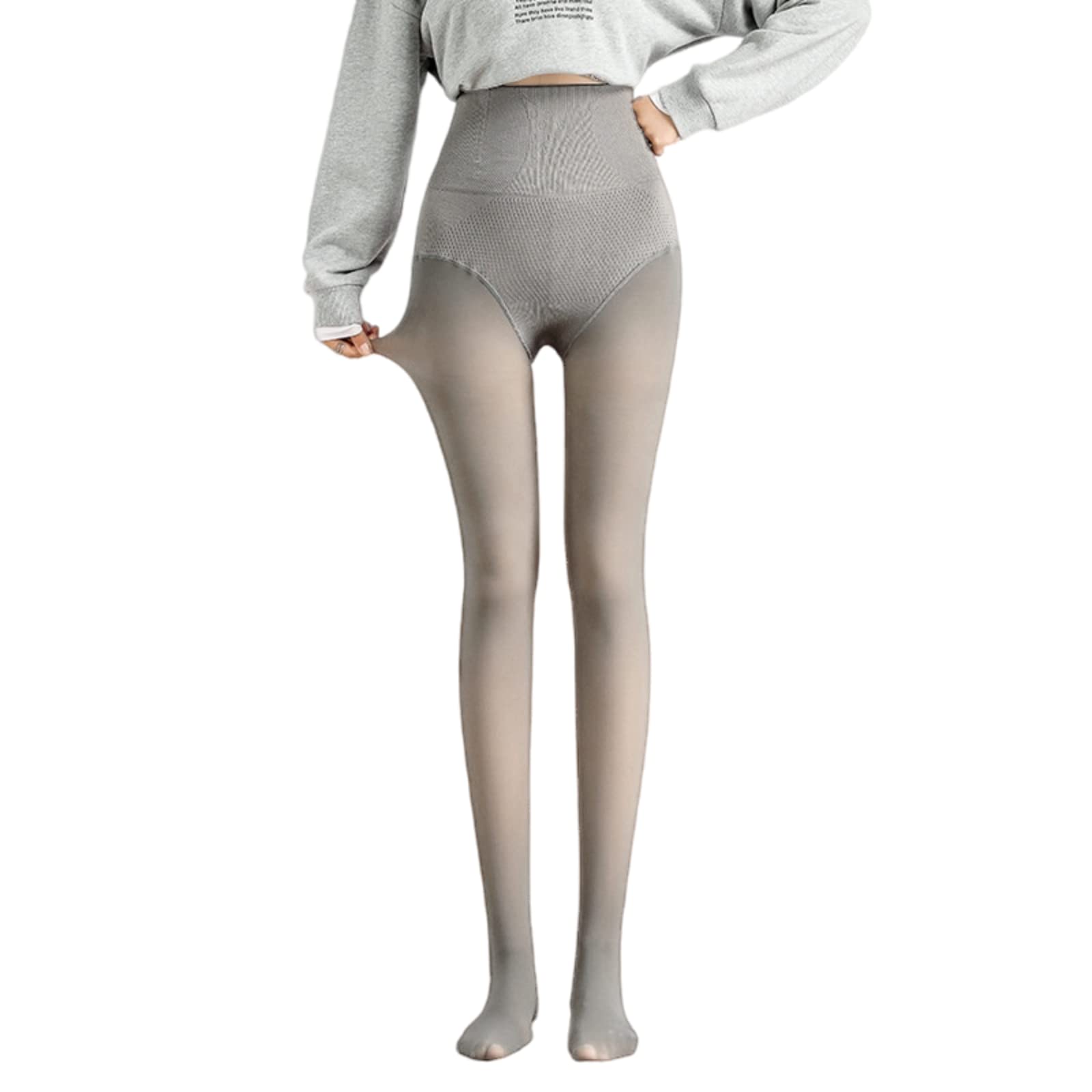 Aobiono Women's Fleece Lined Thermal Tights - High Waist Tummy Control Pantyhose, Warm Plush Winter Stockings for Cold Weather, Yoga & Outdoor Activities