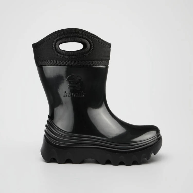 Kamik Black Drizzle Toddler Rain Boots - Waterproof Kids Rain Shoes for Boys & Girls - Perfect for Puddle Jumping and Outdoor Play