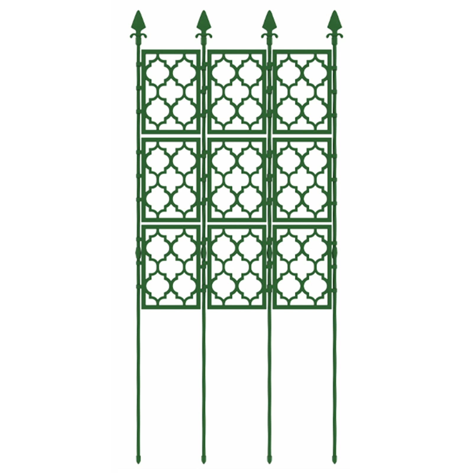 Green Metal Flower Trellis Stand - 85x190cm (33.5x75in) Detachable Plant Support Frame for Climbing Plants | Garden Vine Support for Roses, Clematis & Honeysuckle | Outdoor & Indoor Plant Climbing Rack