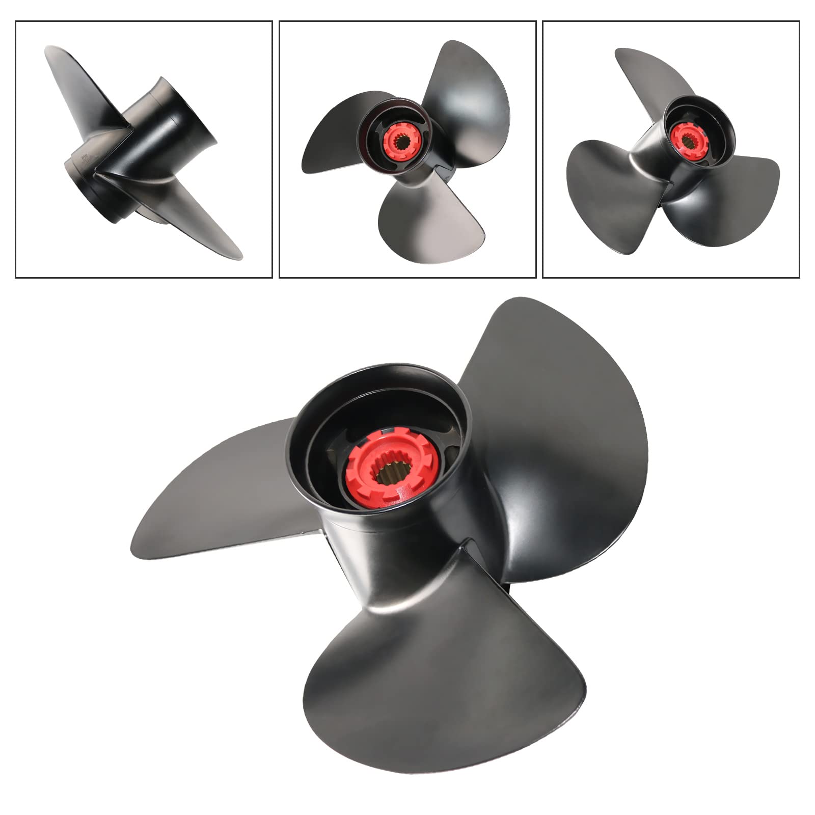 Jetman Aluminum Outboard Propeller 3-Blade 15 Spline RH - Compatible with Tohatsu 60HP-140HP Boat Engines (60HP/70HP/75HP/90HP/115HP/120HP/140HP) - Perfect for Fishing, Boating & Marine Activities