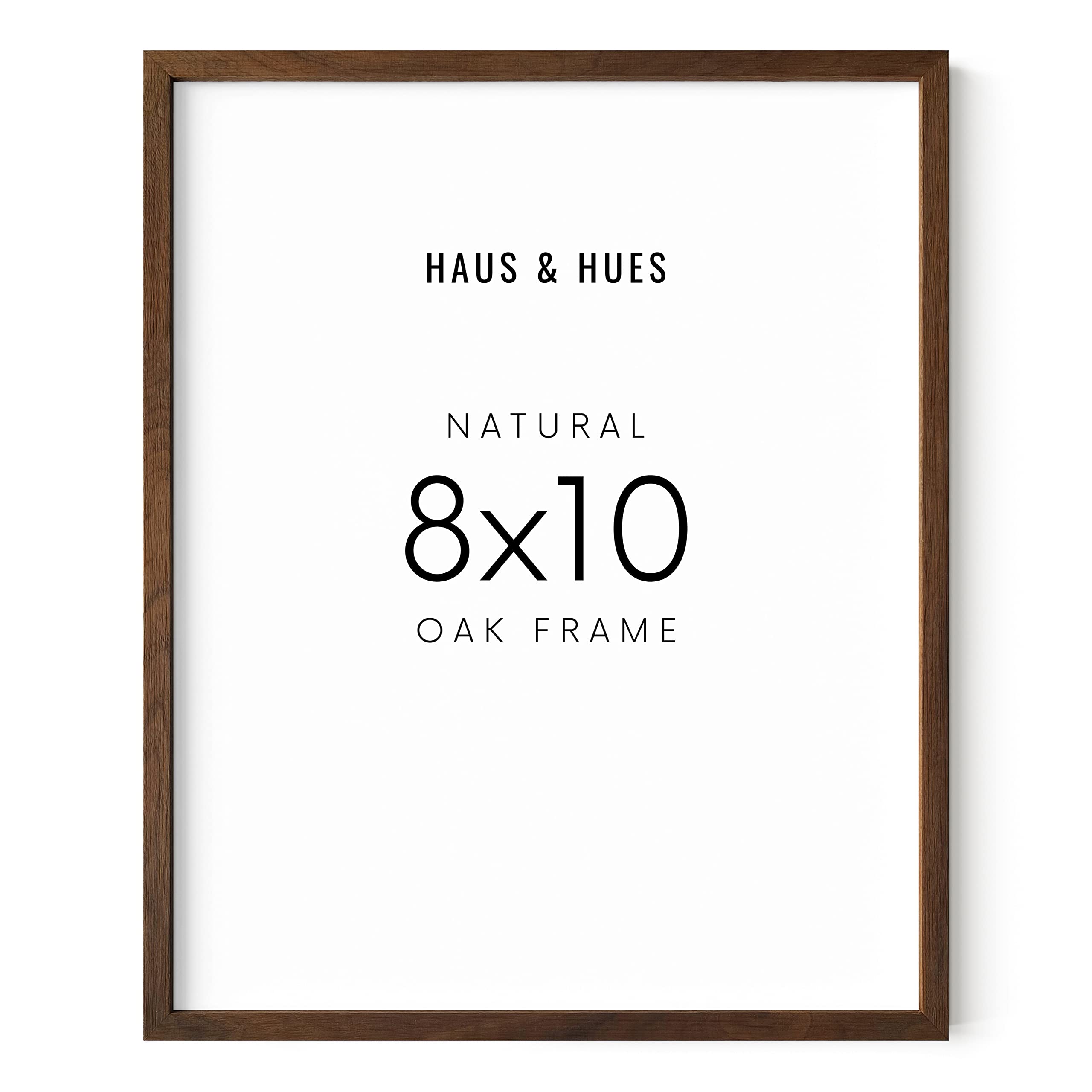 HAUS AND HUES 8x10 Walnut Wood Picture Frame - Rustic Modern Photo Frame for Wall Display, Home & Office Decor (Set of 1) - Perfect for Family Photos, Artwork & Graduation Pictures