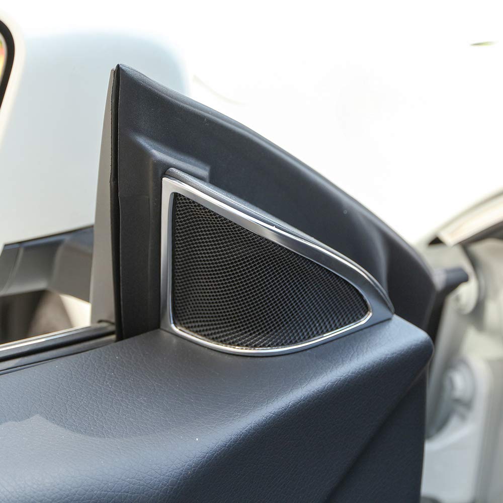 ABS Chrome Car Door Speaker Frame Trim for Mercedes Benz CLA 200 220 260 W117 C117 (2015-2018) - Premium Sound System Upgrade & Interior Decoration - Perfect for Car Enthusiasts & Customization Lovers