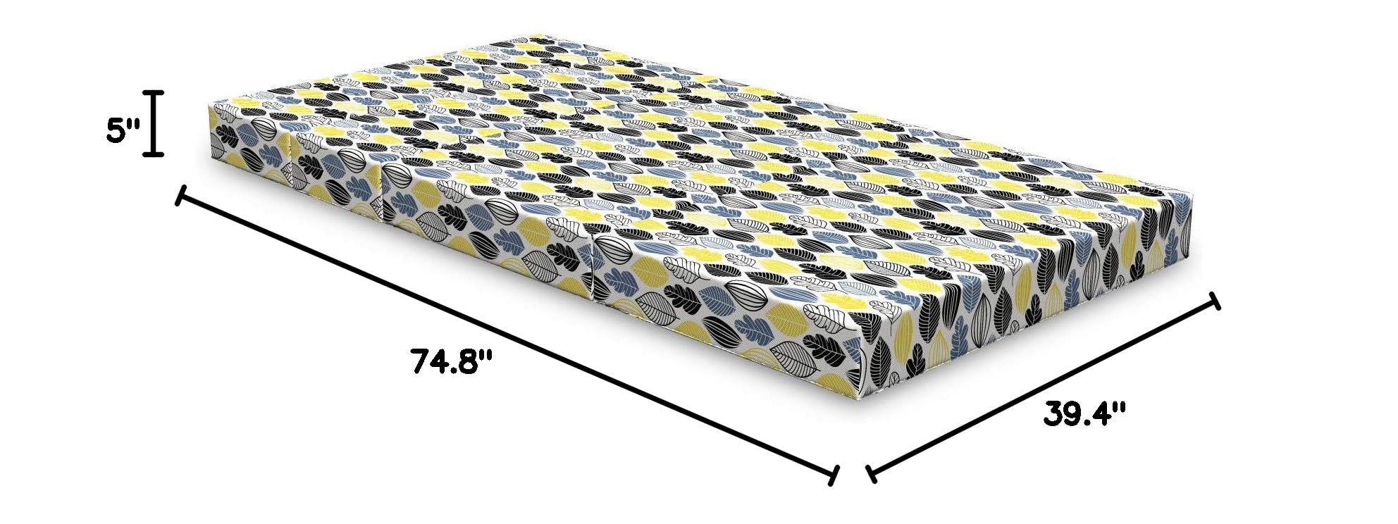 Ambesonne Autumn Foldable Mattress - Abstract Leaves Design, 74.8