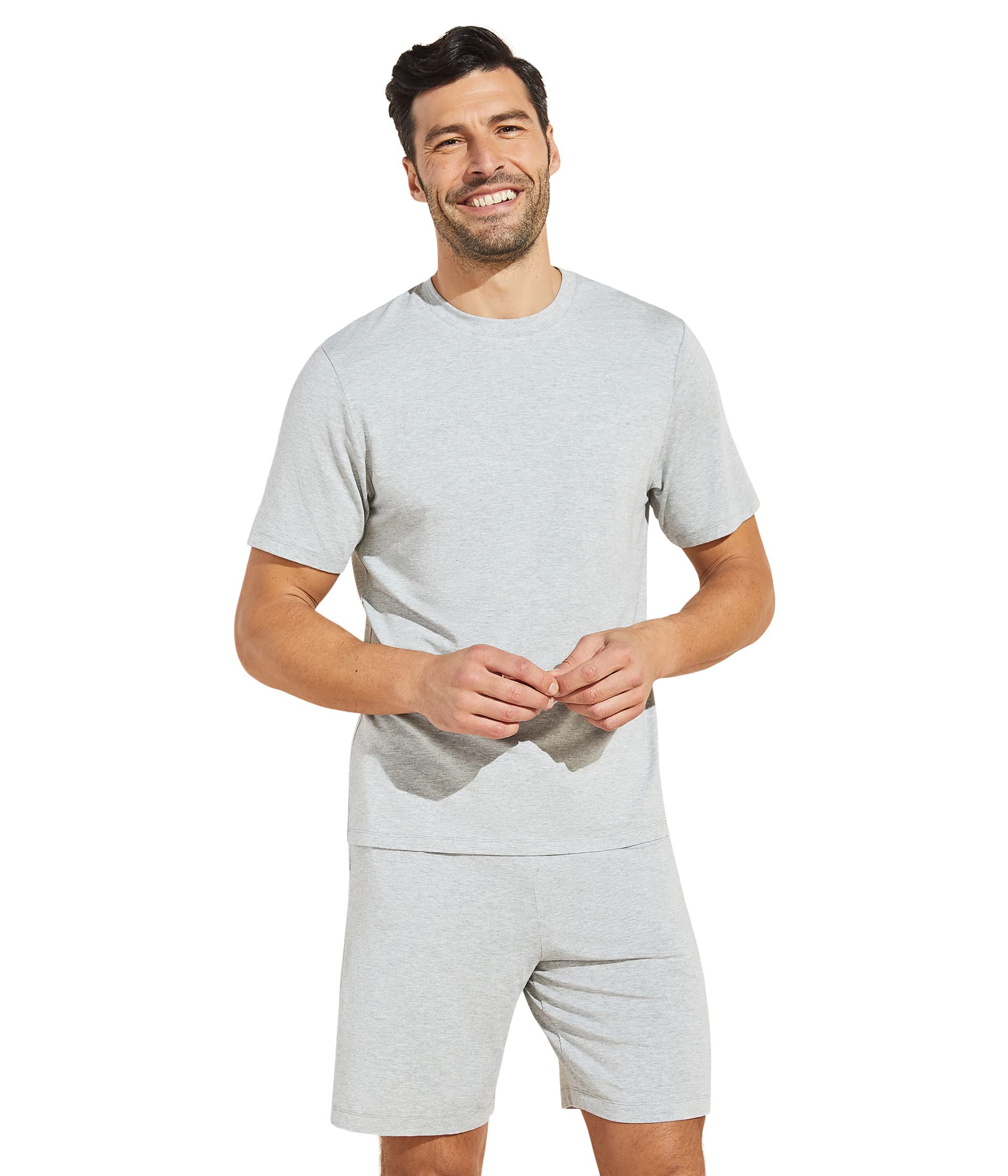 Eberjey Men's Henry Short Pajama Set - Soft Cotton Sleepwear for Men - Perfect for Lounging, Travel & Relaxation at Home