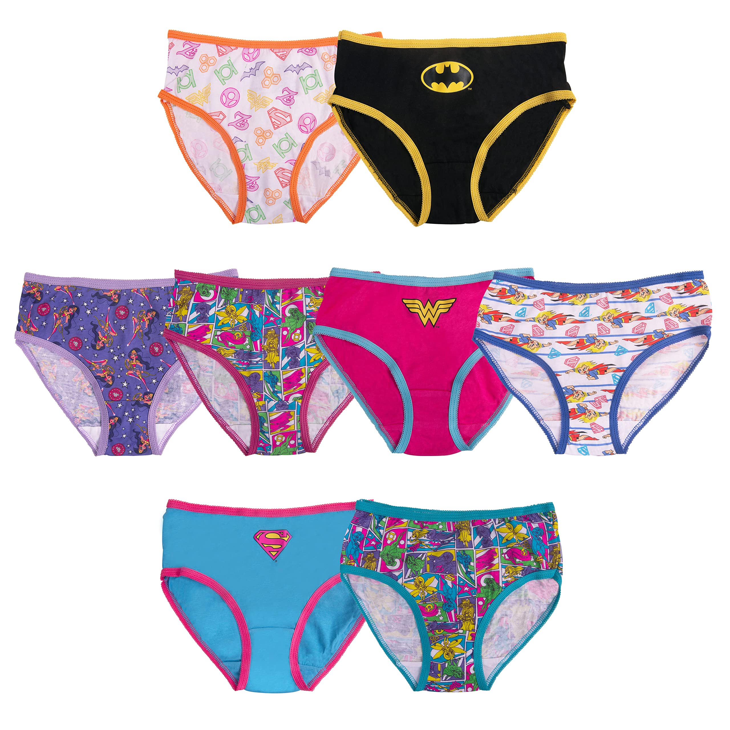 **Handmade Girls Panties 8-Pack - Frozen, Toy Story, Baby Shark, Wonder Woman Underwear for Toddler, Little & Big Kids | Soft Cotton Briefs for Playtime, School & Everyday Comfort**