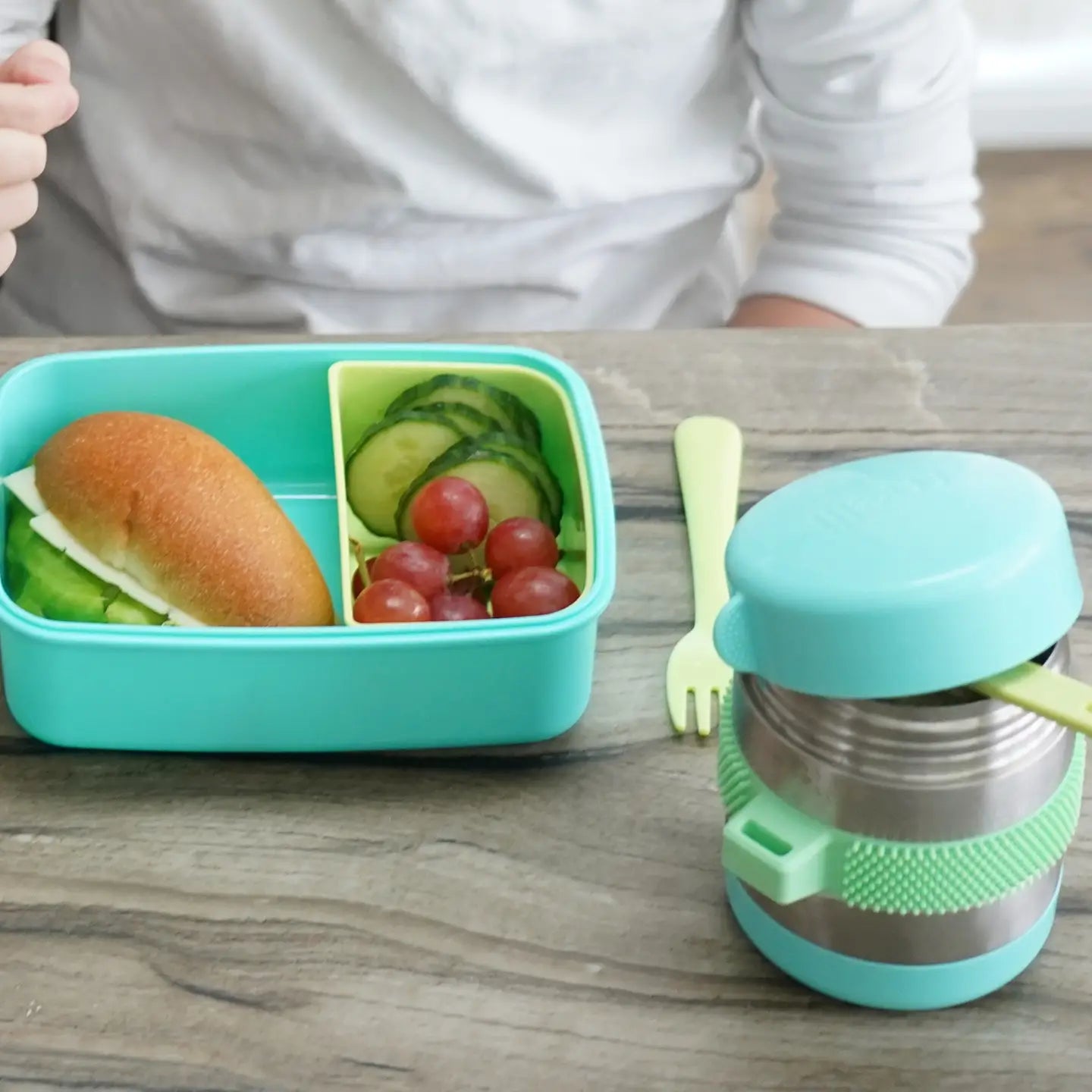 Melii Blue Insulated Fidget Food Jar - Leak-Proof Lunch Container for Kids & Adults - Perfect for School, Office, Travel & Outdoor Activities