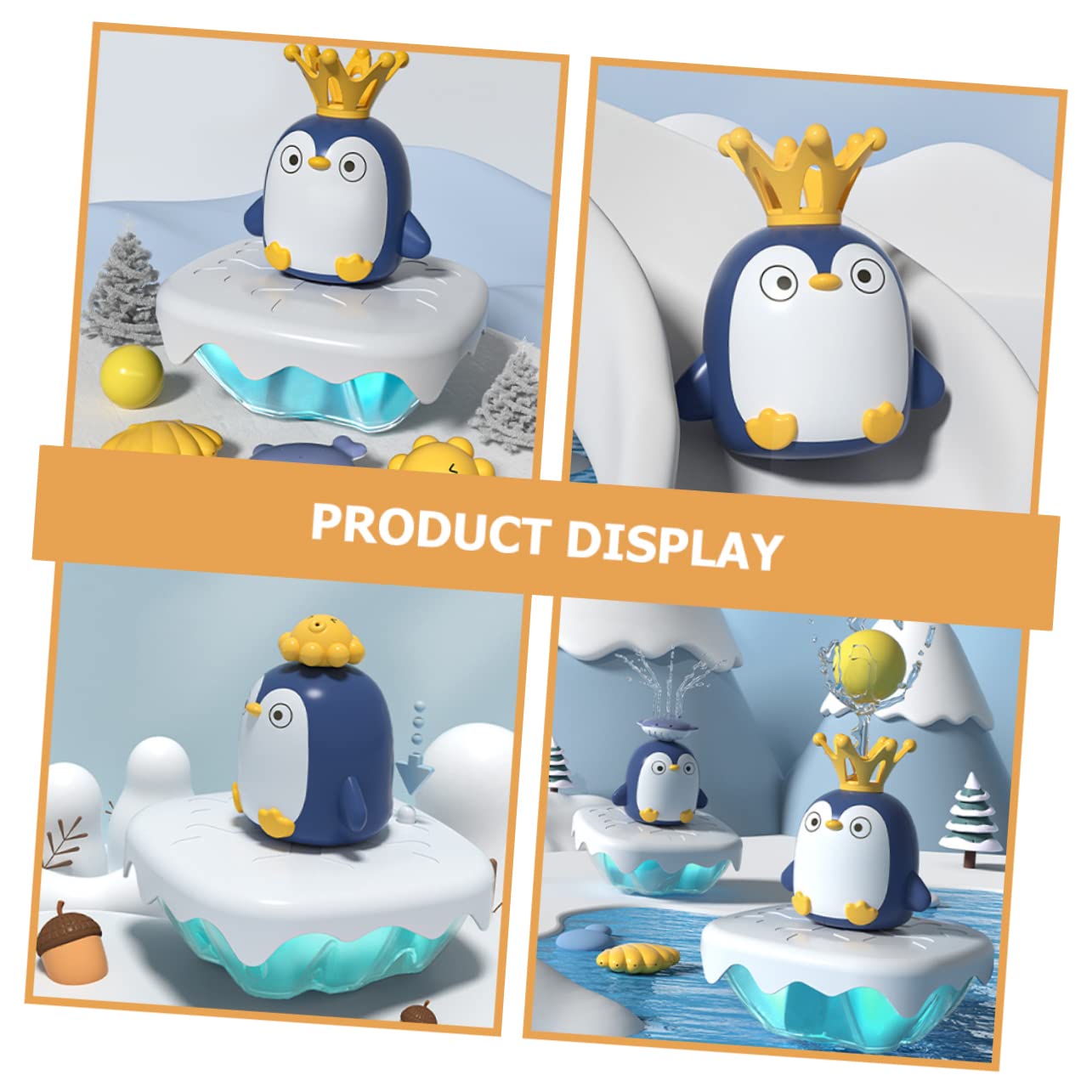 UPKOCH 4 Sets Penguin Bath Toys - Water Spray & Sprinkler Fun Bath Time Toys for Kids, Cute Penguin Shaped Bathroom Play Set for Toddlers & Babies - Perfect for Bathtub, Pool, and Outdoor Water Play