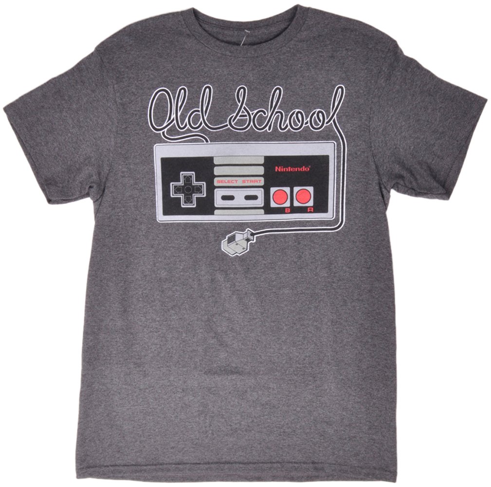 Nintendo Men's Tangled Controller Graphic T-Shirt - Heather Grey - Comfortable Cotton Tee for Gaming, Casual Wear & Fan Merchandise