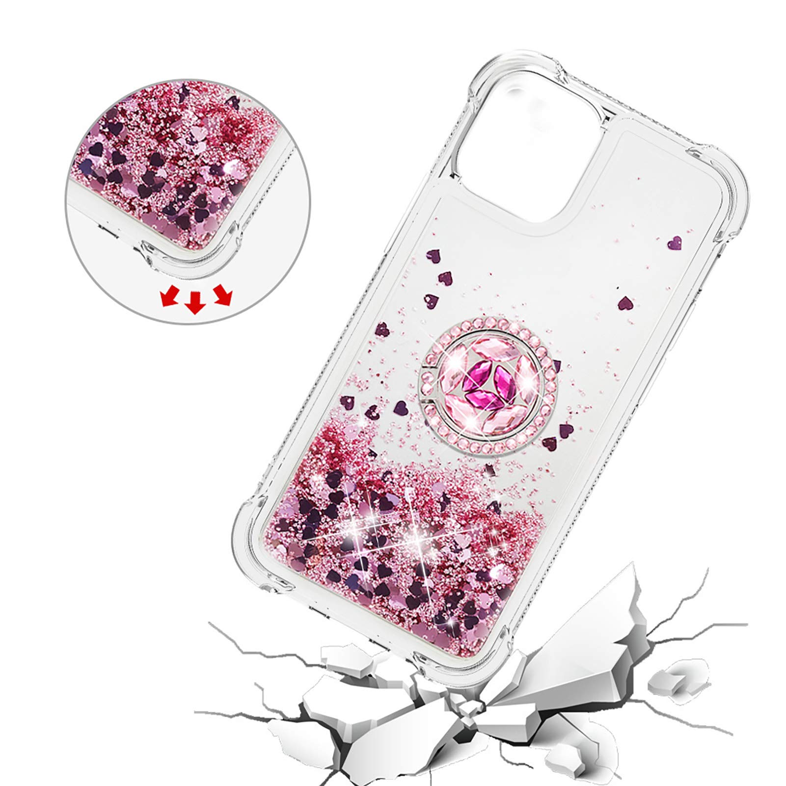 CCSmall Liquid Glitter Phone Case Compatible with iPhone 12 Pro Max (6.7
