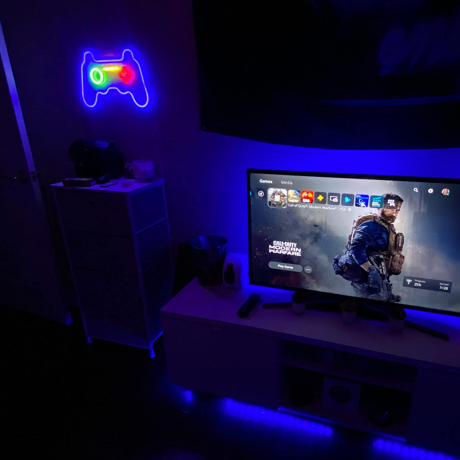 LED Neon Gaming Sign - Wireless Gamepad Shape Light for Teen Boys & Girls - Cool Gamer Gift, Gaming Room Décor for Bedroom, Man Cave, or Esports Setup - Perfect for Birthday, Christmas & Gaming Parties