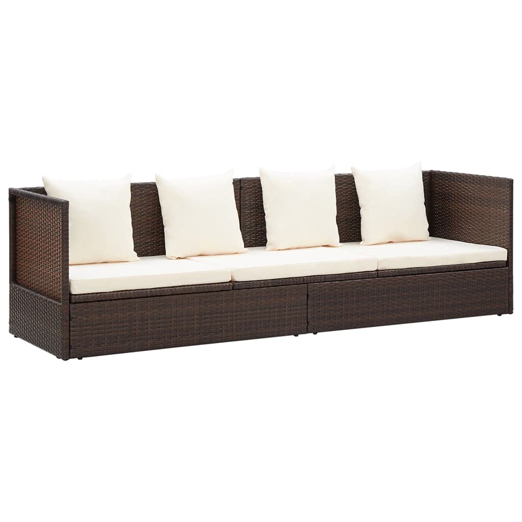 FAMIROSA Rattan Lounge Bed with Cushion - Outdoor Relaxation