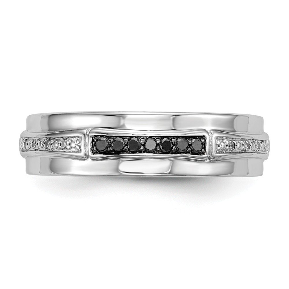925 Sterling Silver White & Black Diamond Ring (0.13ct) for Women - Elegant Wedding, Engagement & Anniversary Jewelry Gift - Perfect for Special Occasions & Everyday Wear