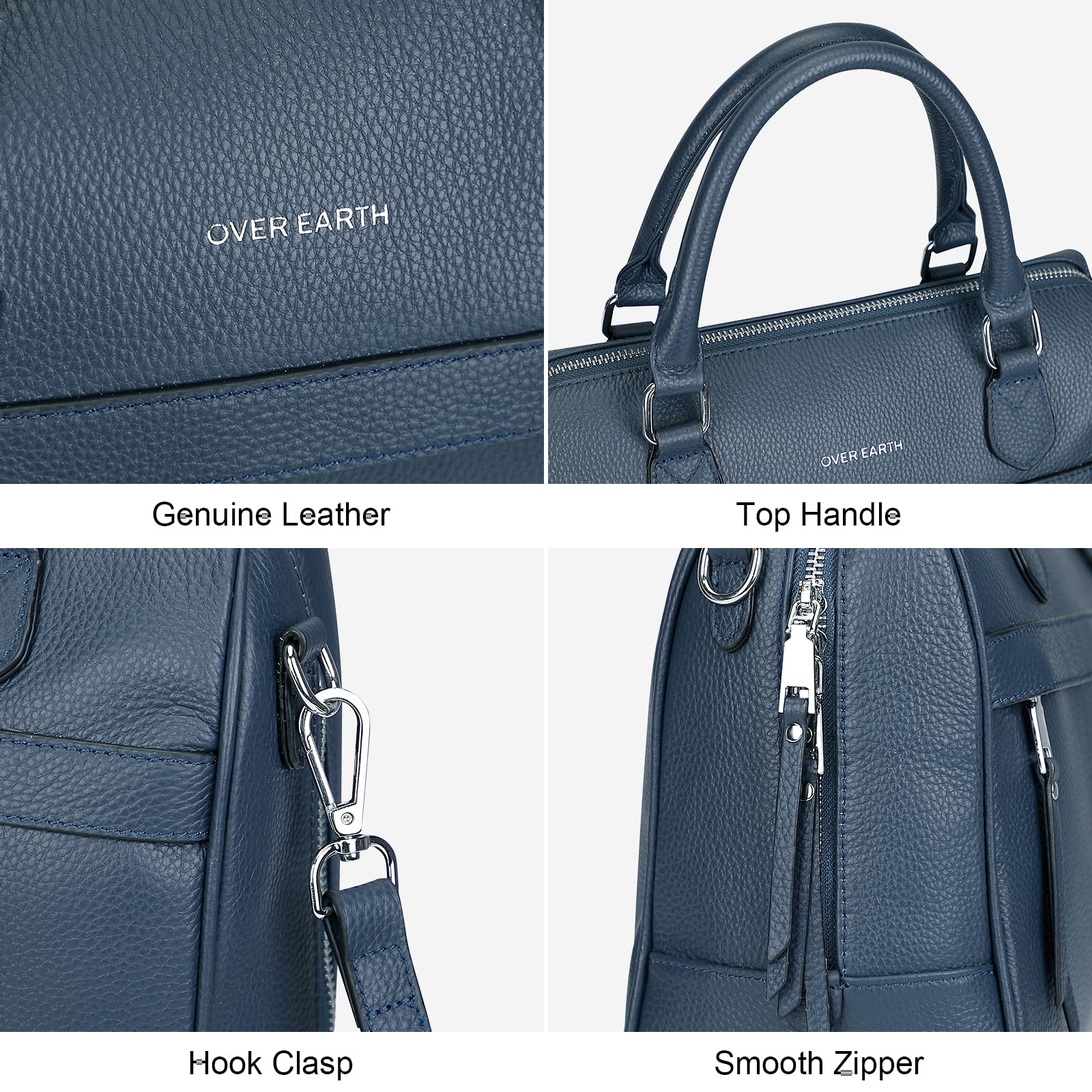 Genuine Leather Satchel Handbag for Women - Top Handle & Crossbody Purse - Stylish & Durable Ladies Shoulder Bag for Work, Travel & Everyday Use