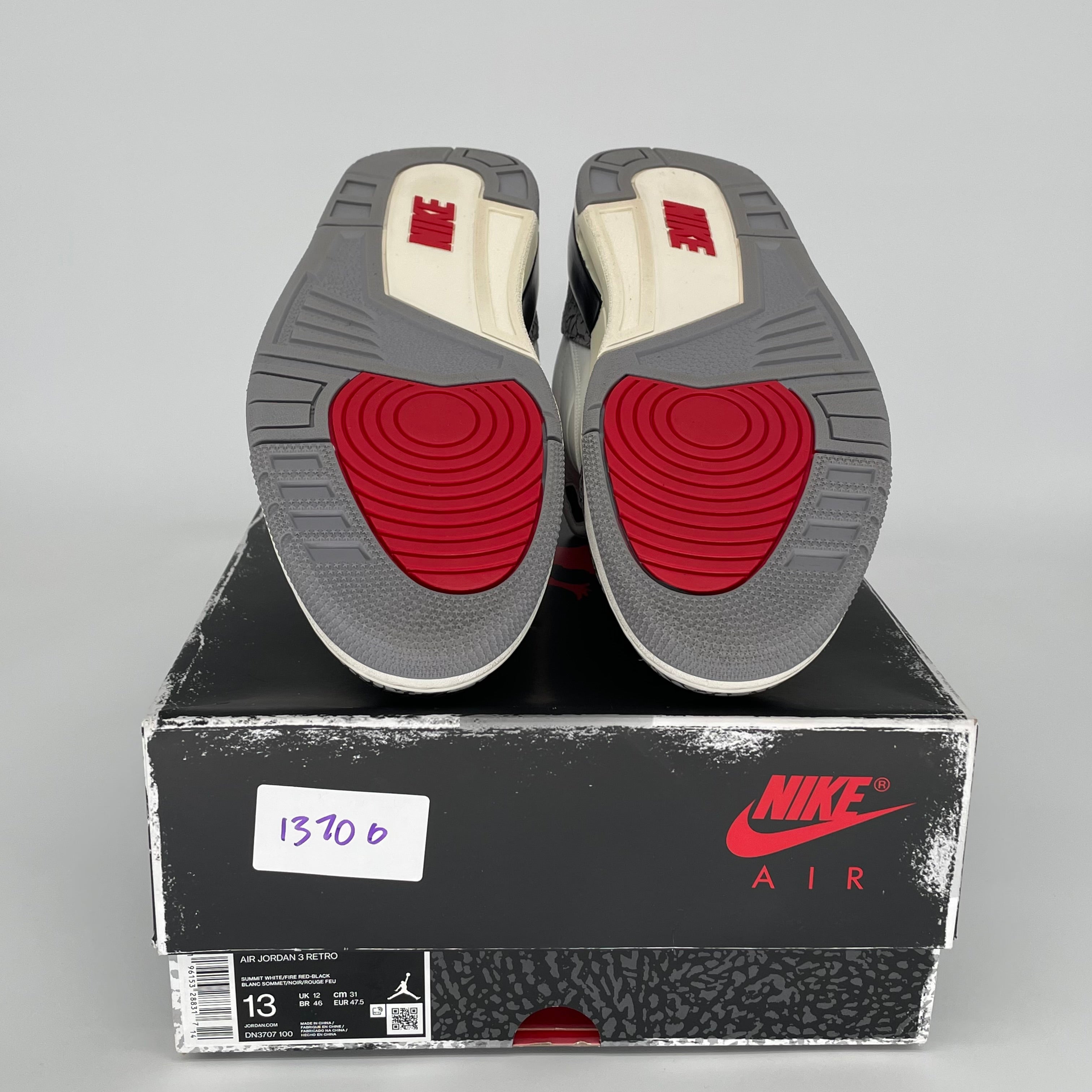 Original Air Jordan 3 Retro 'White Cement Reimagined' Men's Basketball Shoes Size 13 DN3707-100 - Authentic Sneakers for Streetwear & Basketball Games