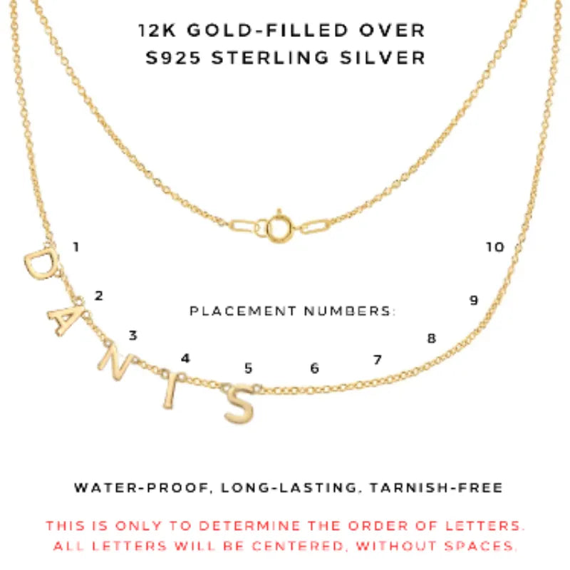 Custom Letter Necklace Personalized with Your Word or Phrase - Engravable Name Pendant Jewelry Gift for Women - Perfect for Anniversaries, Birthdays & Special Occasions