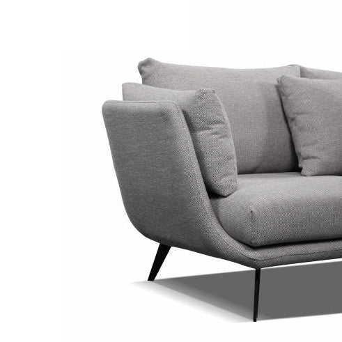 RANNI 3-Seater Sofa in Warm Grey - Modern Living Room Furniture for Small Spaces & Apartments