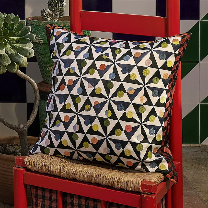 Christian Lacroix Mila Tomato Print Decorative Throw Pillow Cover - Luxury Home Decor for Living Room, Bedroom & Sofa