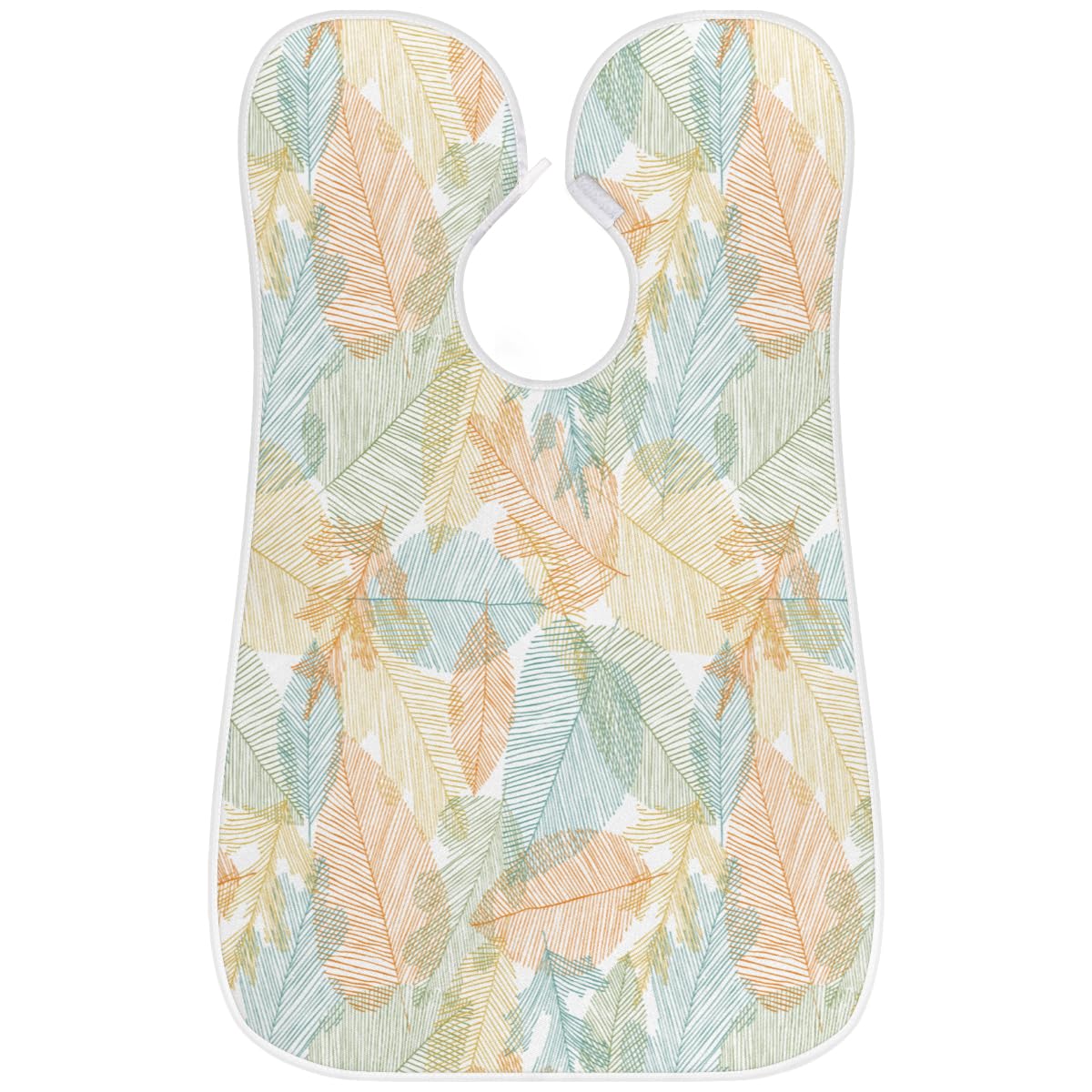 Doodle Pattern Leaves Sketch Beard Bib Hair Catcher for Men - Non-Stick Shaving Apron with Suction Cups - Grooming Cloth for Beards - Perfect Birthday Gift for Husband & Dad - Ideal for Home Barbering & Personal Grooming