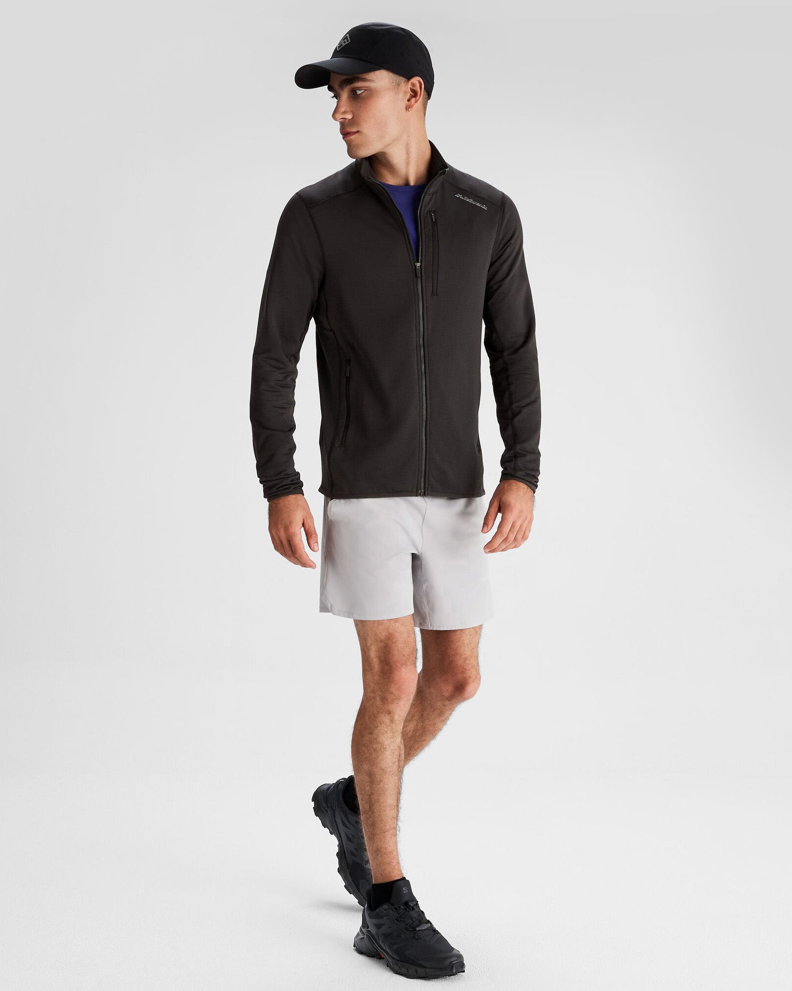 Men's Seeker Fleece Jacket - Lightweight Warm Winter Coat for Outdoor Hiking & Casual Wear (Black Stingray)