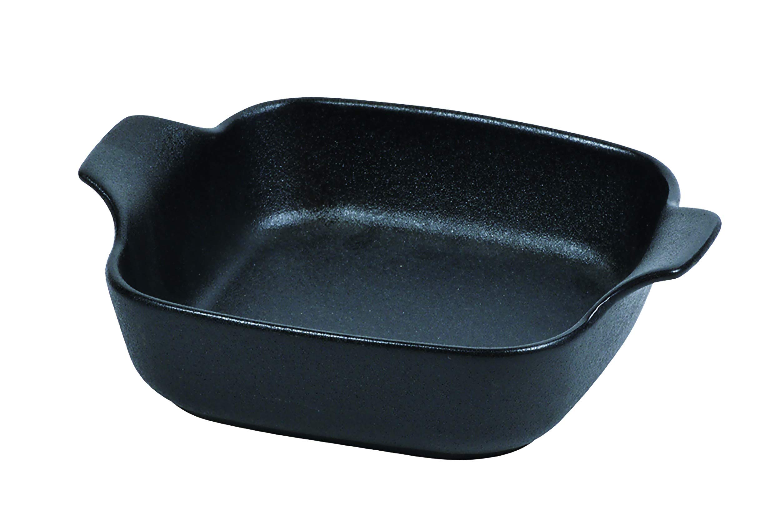 Premium Square Black Pearl Metal L-1907 Deep Plate - Oven-Safe Bakeware for Casseroles, Lasagna & Roasting Dishes