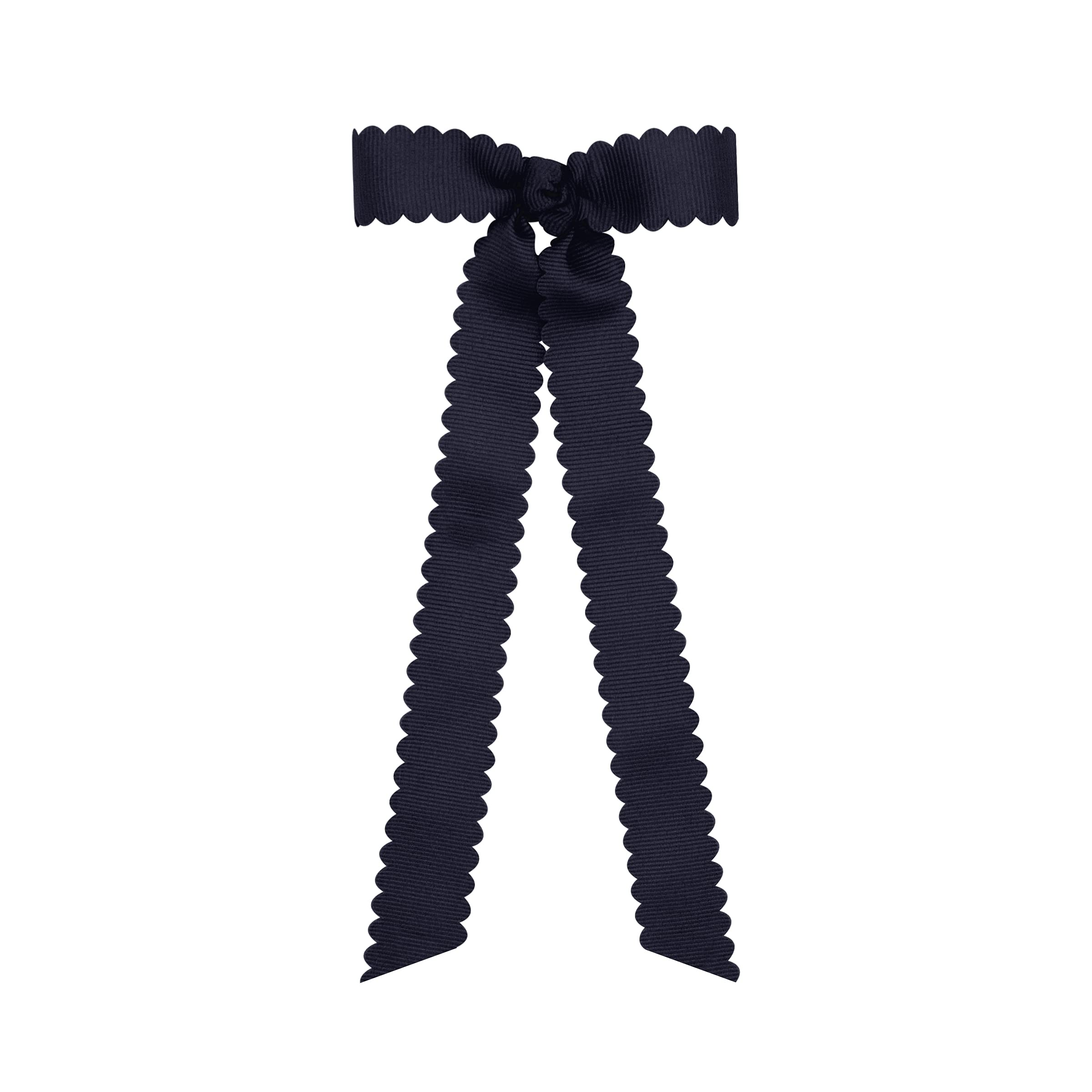 Wee Ones Girl's Grosgrain Bowtie with Streamer Tails & Scalloped Edge - Perfect for Birthday Parties, Weddings & Special Occasions