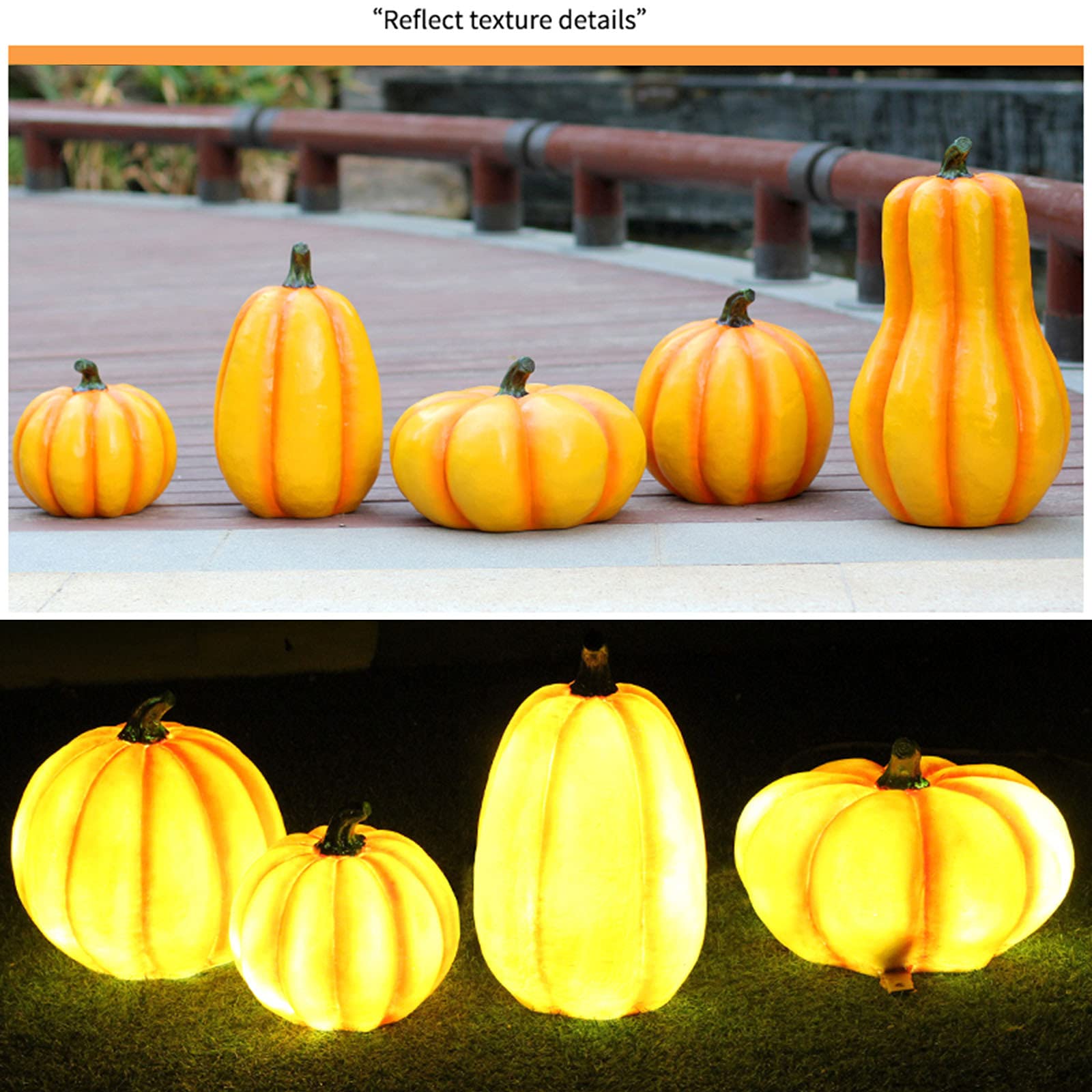 Artificial Pumpkin Decor - Fall Garden Festival Statue for Halloween, Thanksgiving & Christmas | Home Decor, Seasonal Ornaments, Outdoor & Indoor Use