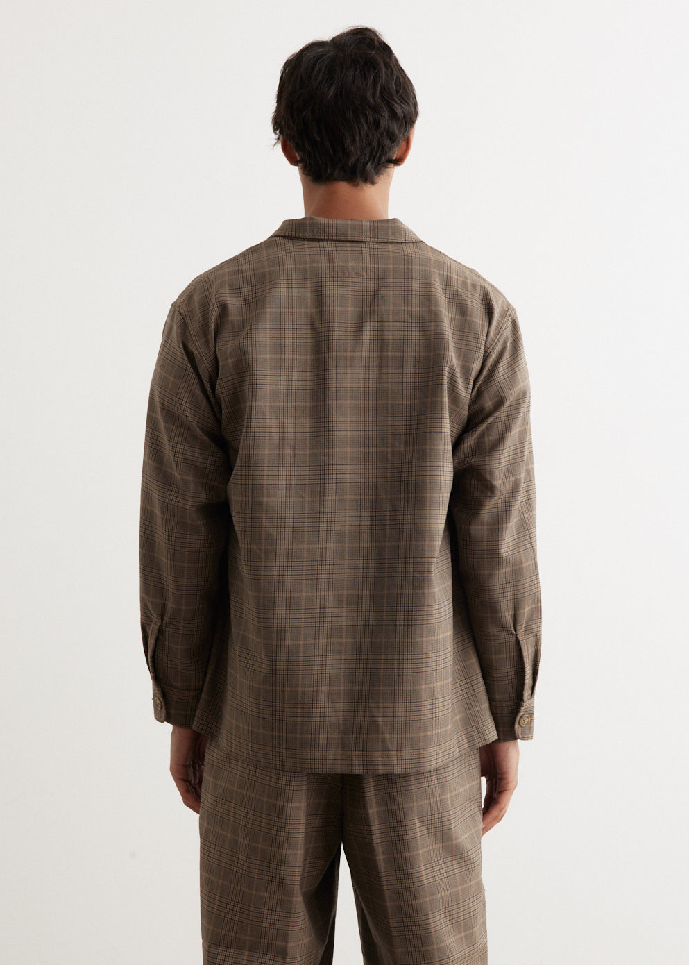 4B Cuffs Jacket - Trendy Twill Plaid Coat for Men & Women | 38160514139 | Size 26 in Brown | Perfect for Outdoor Adventures & Casual Wear