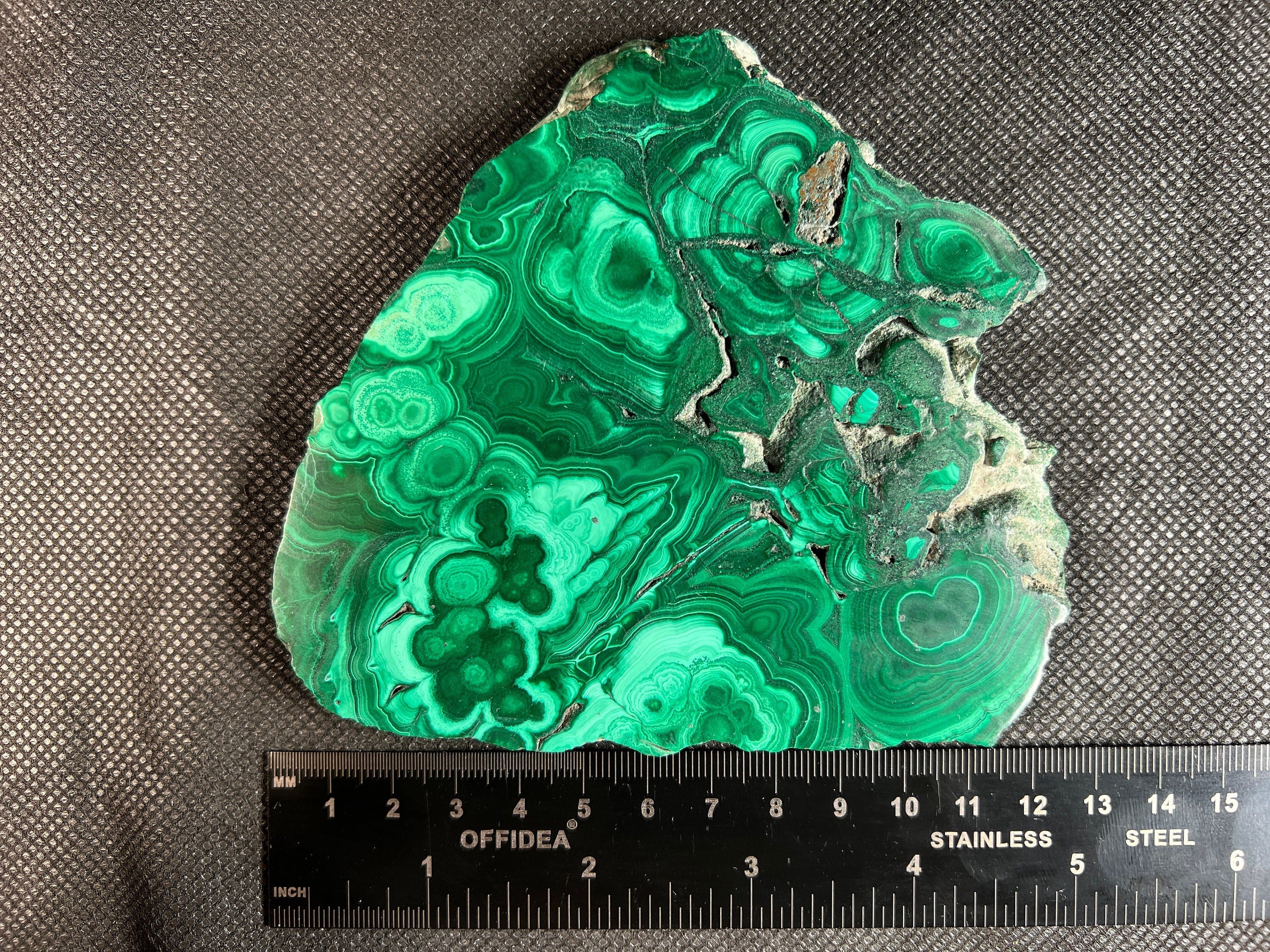 Premium MALACHITE Crystal Slab - Natural Green Malachite Stone for Jewelry Making, Unique Spiritual Gift & Home Decor (50413) - Perfect for Meditation Spaces, Healing Rooms & Luxury Interior Design