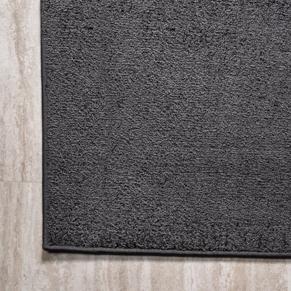Black Haze Solid Low Pile Area Rug - Soft Modern Floor Covering for Living Room, Bedroom & Office