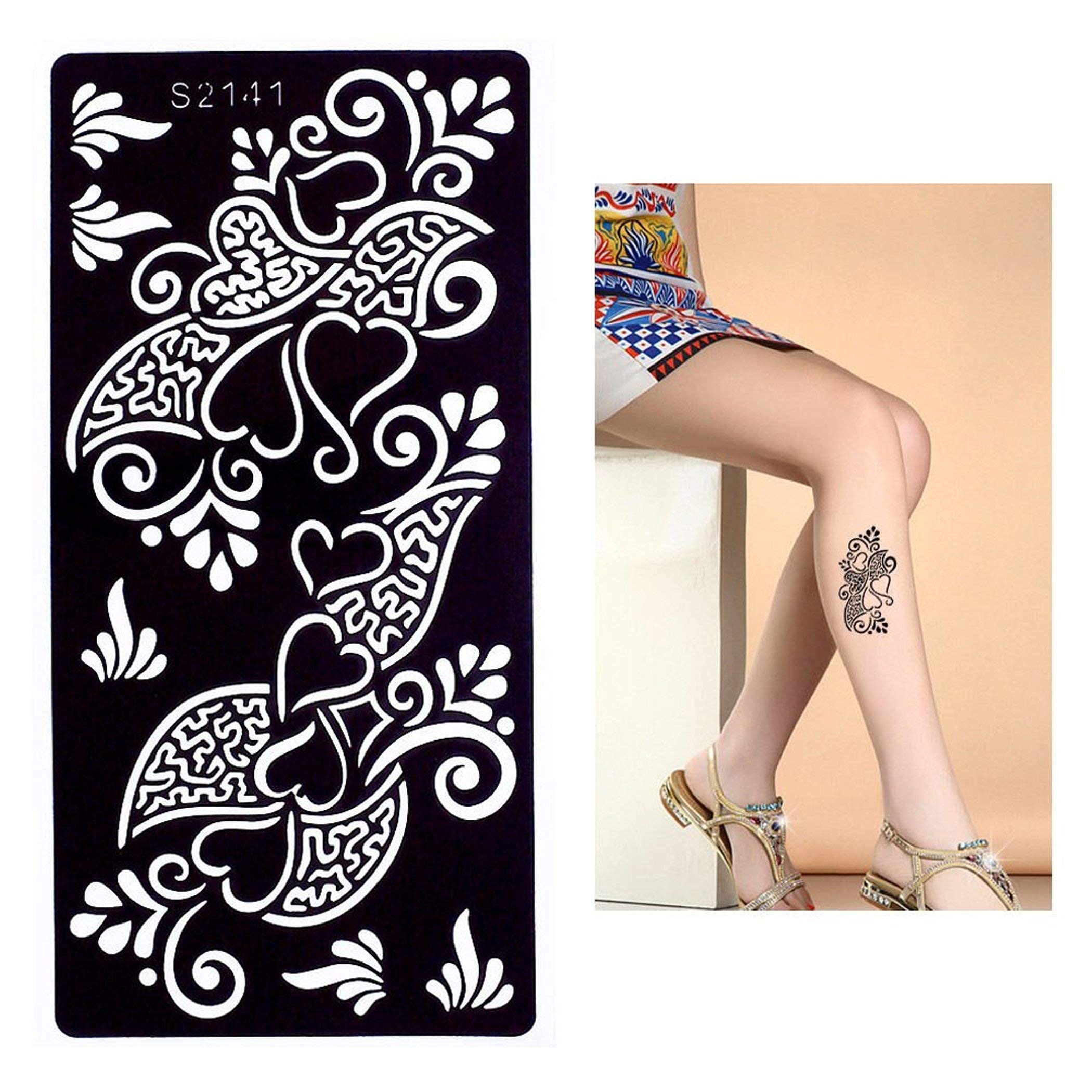 Premium Henna Tattoo Stencil Kit for Hands, Body, Fingers & Face | Temporary Mehndi Art Designs for Kids, Women & Girls | Perfect for Parties, Weddings & Festivals (Design NIV-384)