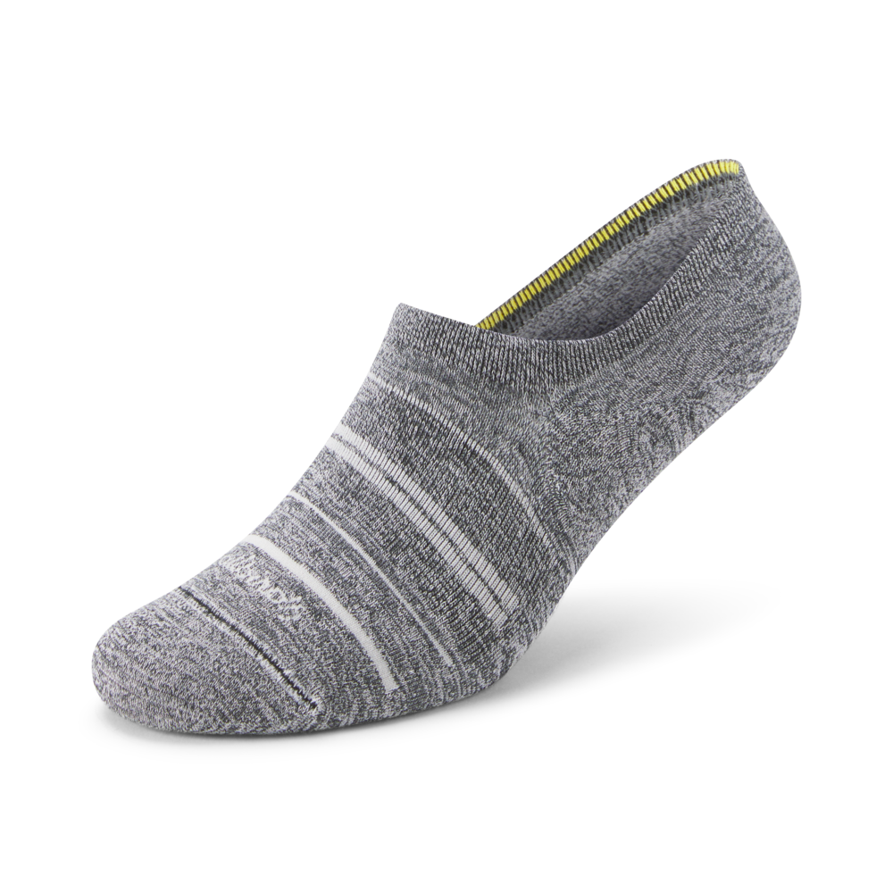 Anytime No Show Socks - Invisible Low Cut Liner Socks for Men & Women, Breathable & Comfortable, Natural Grey Heather/Light Grey - Perfect for Sneakers, Loafers & Casual Shoes