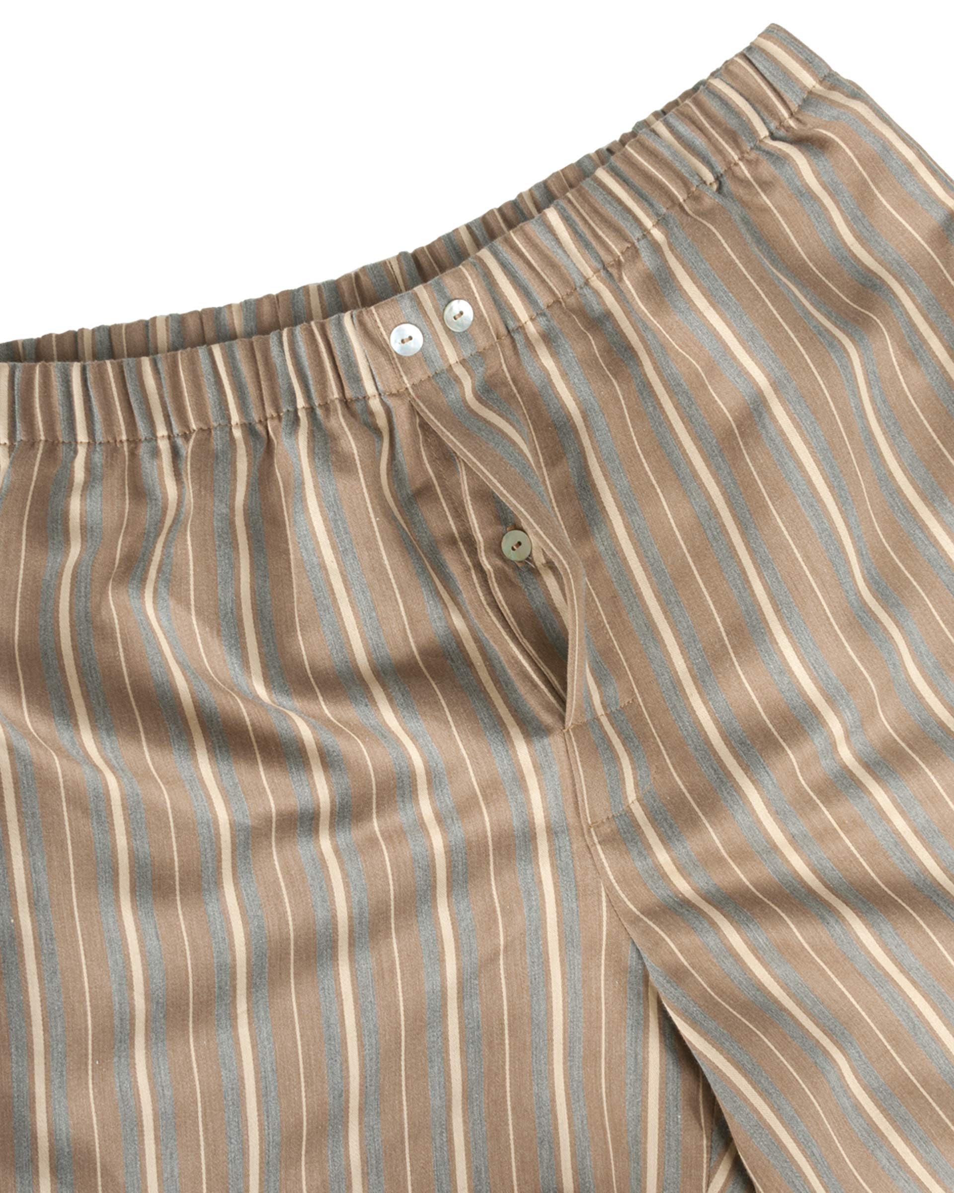 Premium Men's Woven Boxer Shorts & Sleep Shorts 3-Pack - Striped Sateen Linen Cotton Blend - European Crafted Underwear for Comfort & Style - Perfect for Lounge, Sleep & Everyday Wear