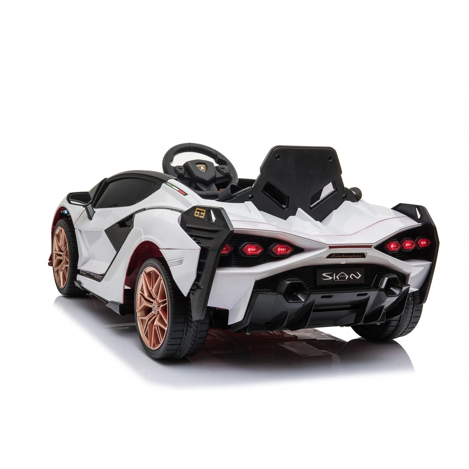 Lamborghini Sian 12V Kids Ride On Car - 1 Seater Electric Toy Car for Boys & Girls - White Battery Powered Vehicle for Indoor & Outdoor Play