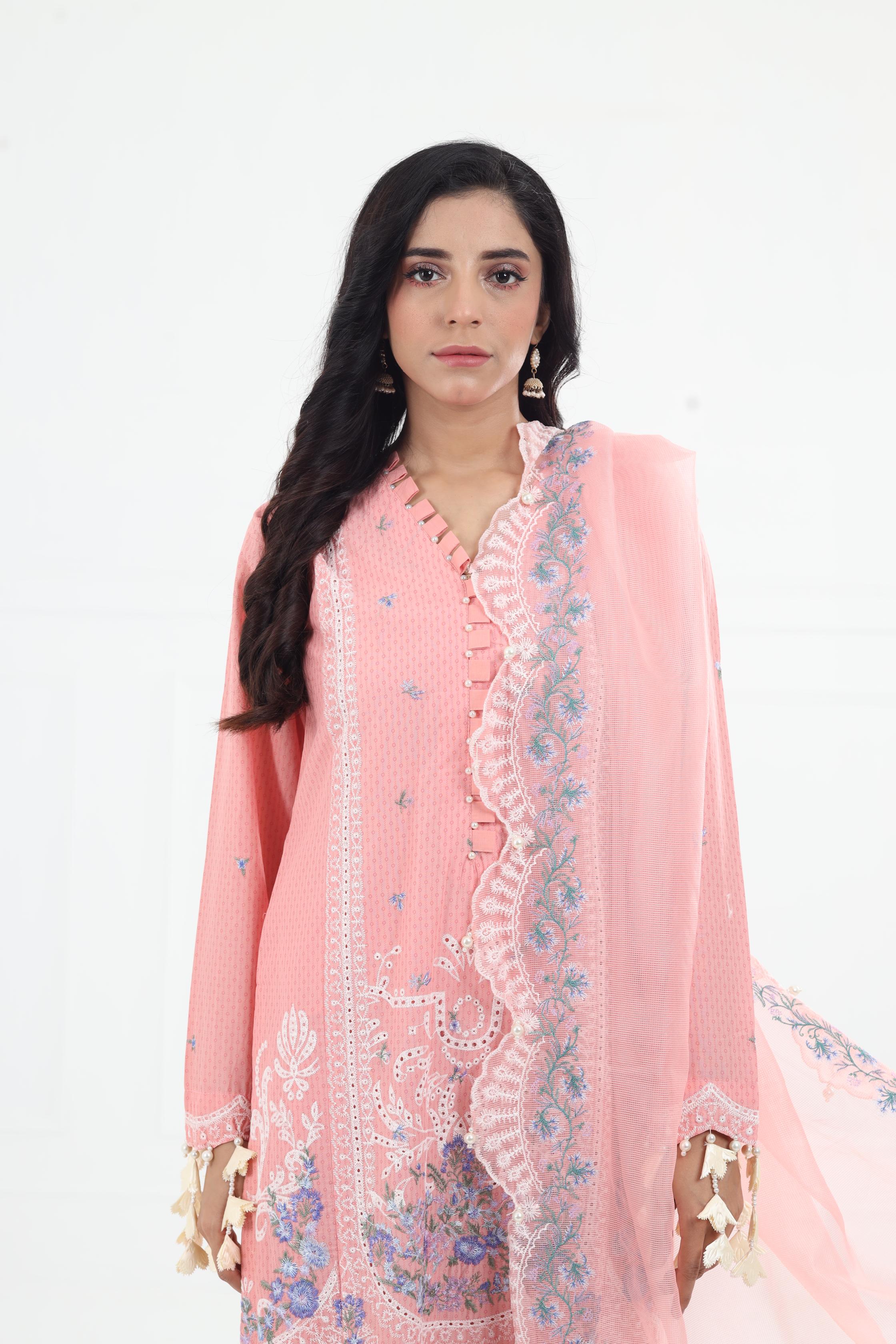 Sana Safinaz Muzlin Volume 1 Embroidered Lawn Suit - Premium Stitched Pakistani Formal Dress for Women - Perfect for Weddings, Parties & Special Occasions