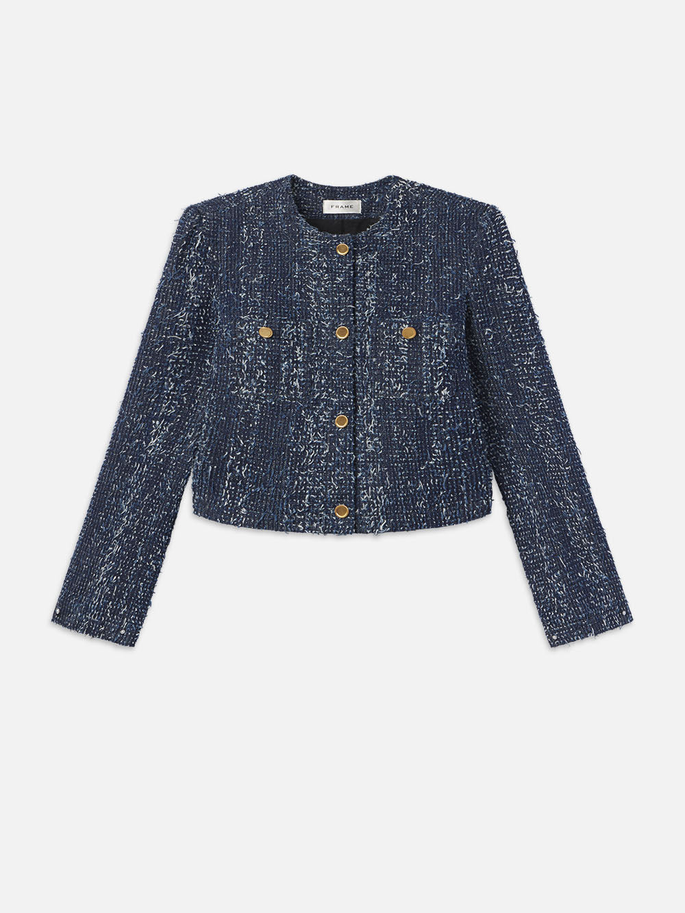Women's Denim Boucle Jacket - Stylish Cropped Denim Coat with Faux Fur Collar for Fall & Winter | Perfect for Casual Outings, Date Nights, and Office Wear