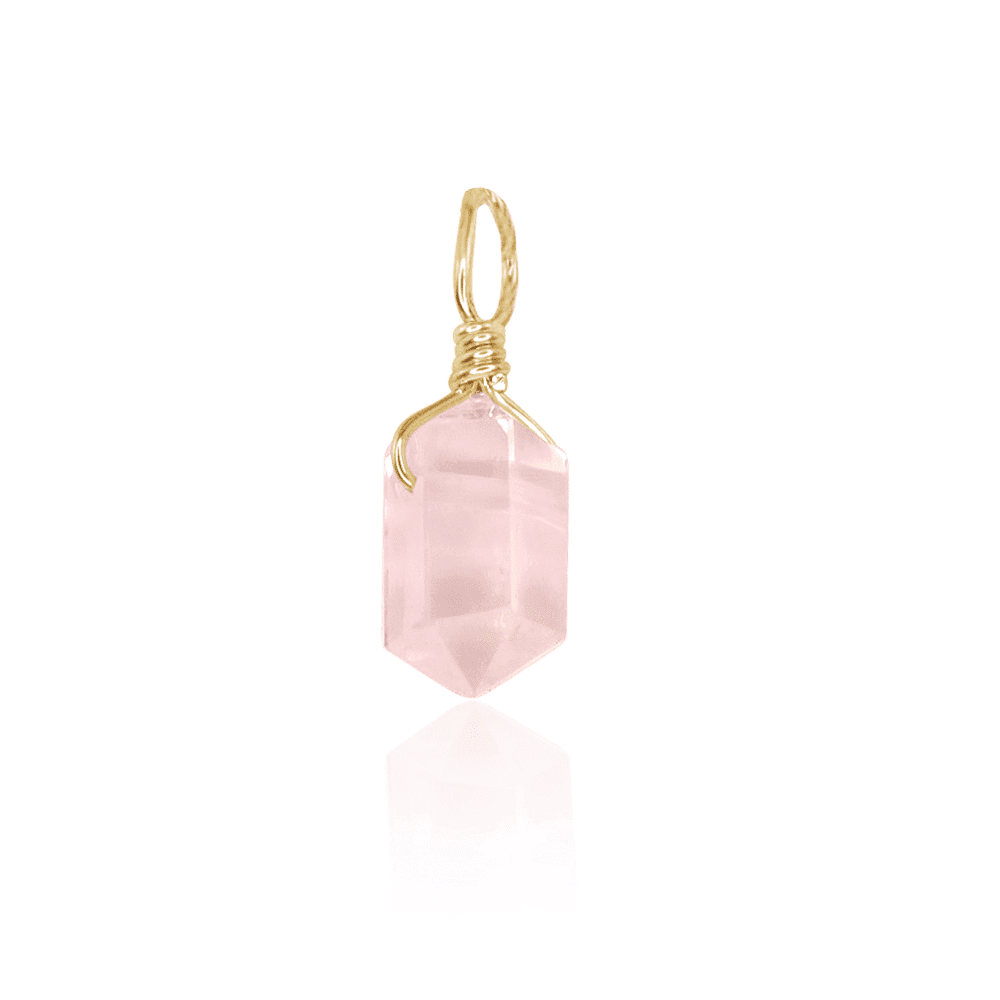 Rose Quartz Mini Double Terminated Crystal Point Pendant - Natural Healing Stone Jewelry for Necklace, Chakra Balancing & Spiritual Gifts | Perfect for Meditation, Energy Work & Everyday Wear
