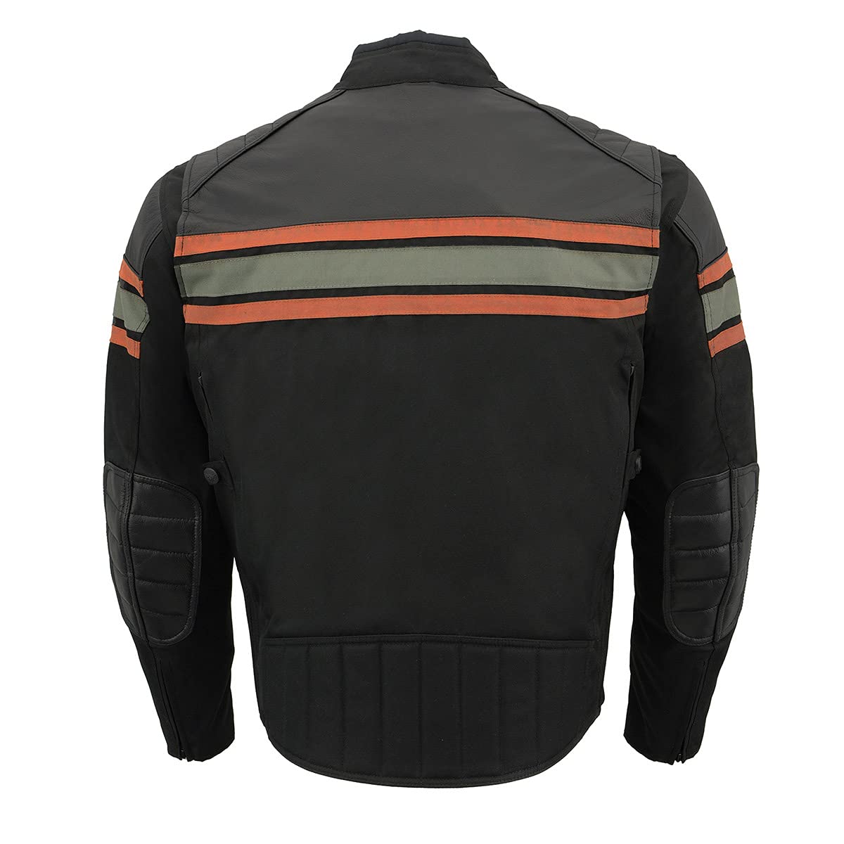 Milwaukee MPM1751 Men's Burnt Orange Leather & Textile Armored Motorcycle Jacket - CE Certified Protection for All Seasons | Riding Gear for Cruisers, Touring & Street Bikes