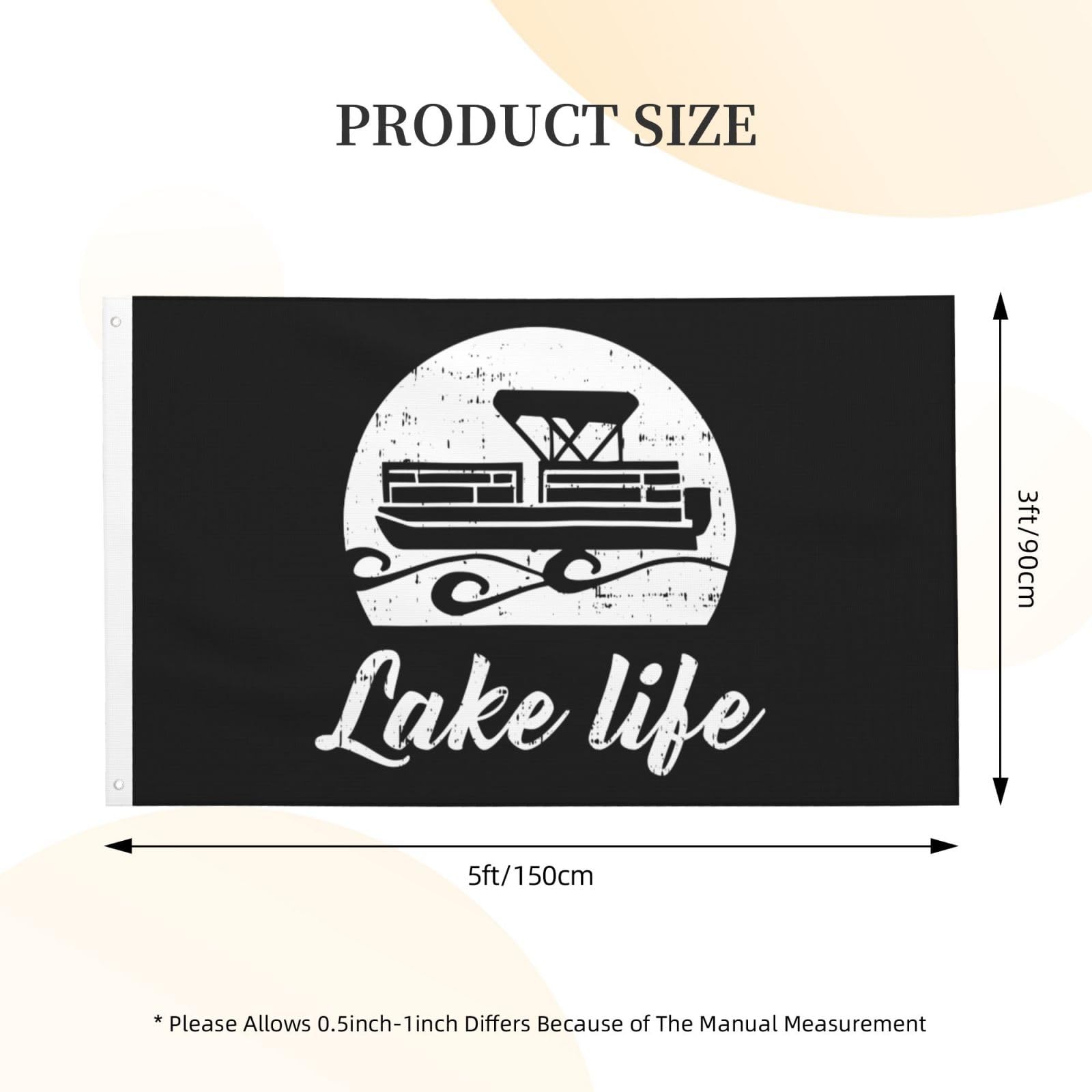 3x5 Ft Double Sided Pontoon Boat Flags - Durable Outdoor Polyester Decor Banner for Lake Life, Backyards & Courtyards | Perfect for Boating, Patio Parties & Summer Decor
