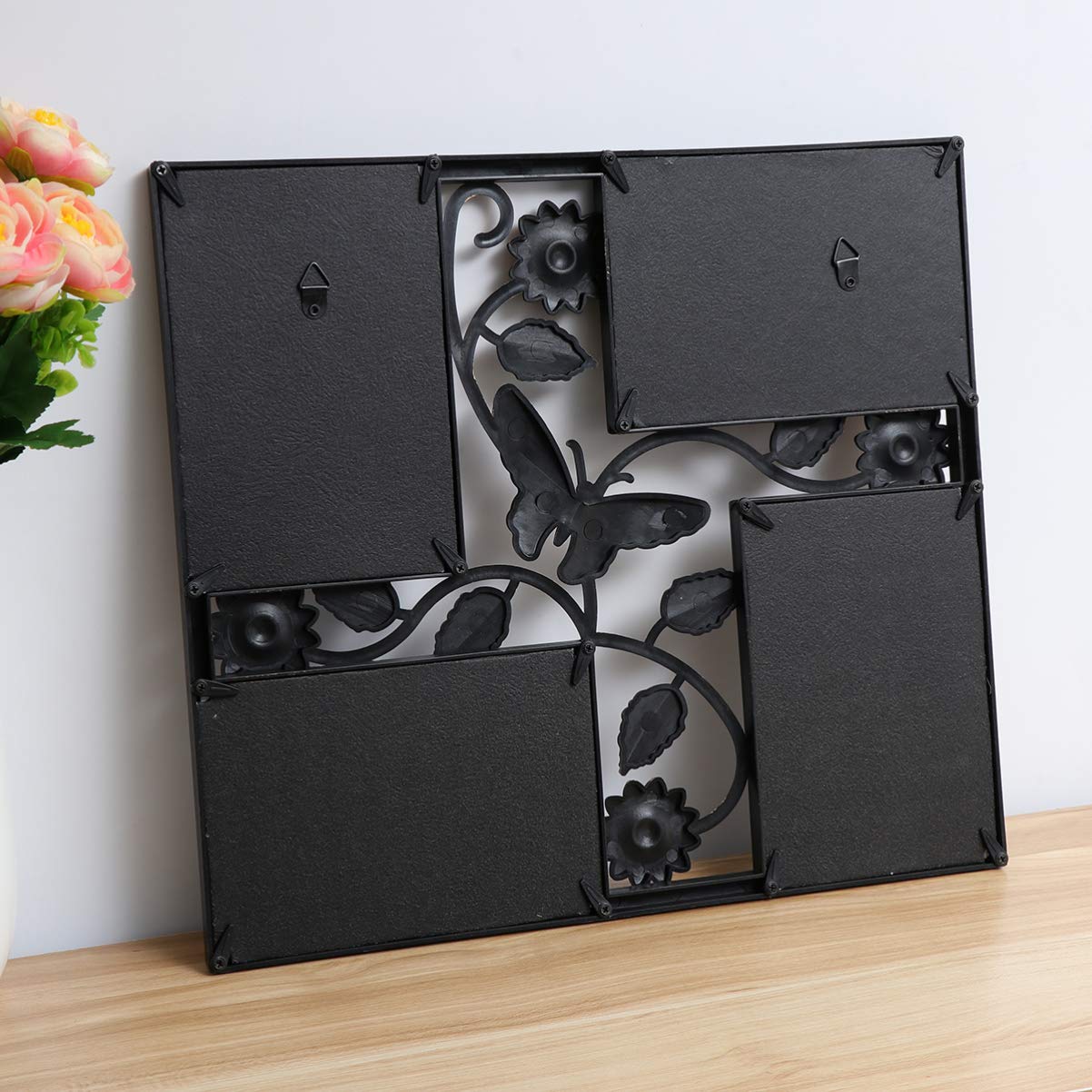 4-Piece Wall Hanging Photo Frame Set - Grapevine Design Picture Collage for Family Photos, Home Decor, Living Room & Bedroom Wall Art Display