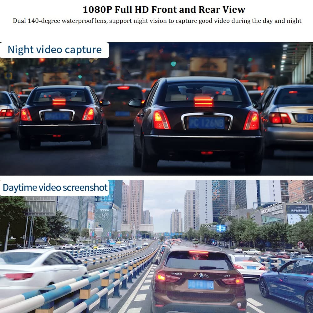 VSYSTO 3 Inch Waterproof Motorcycle Dash Cam with WiFi, 140° Wide Angle Lens, Dual 1080P Front & Rear Camera, GPS, Night Vision, Parking Monitoring - Ideal for Motorbike Safety Recording and Adventure Riding
