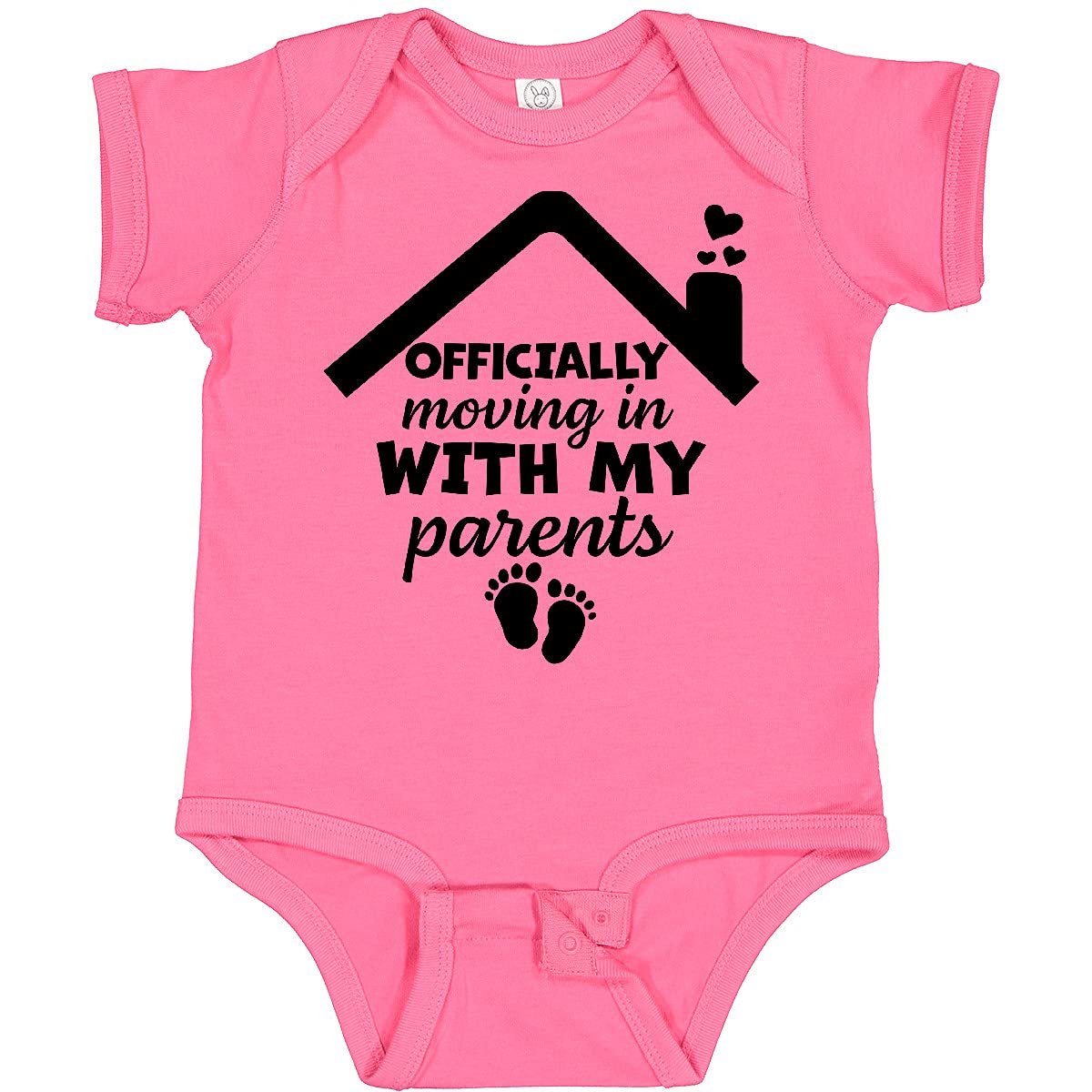 Inktastic NICU Graduate Officially Moving in with My Parents Baby Bodysuit - Cute Newborn Onesie for Preemie & NICU Babies - Perfect for Homecoming, Family Photos & Special Occasions