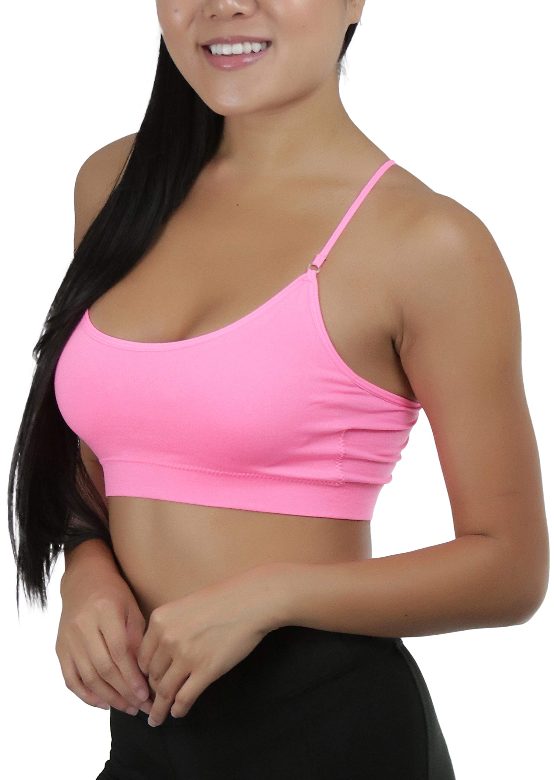 ToBeInStyle Women's Seamless Spaghetti Strap Sports Bra - Supportive Activewear for Yoga, Running & Gym Workouts - Breathable Comfort for Everyday Wear