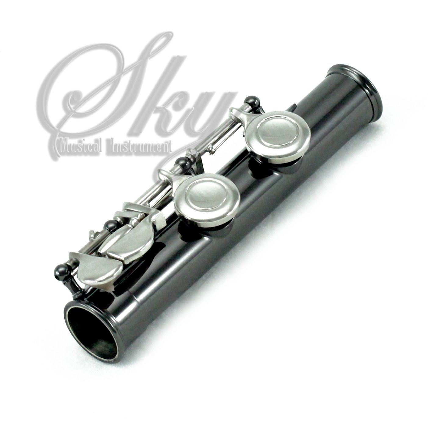 Professional Sky C Flute with Lightweight Case - Includes Cleaning Rod, Cloth, Joint Grease & Screwdriver | Chrome/Silver Closed Hole Design | Perfect for Beginners, Students & Professional Performances